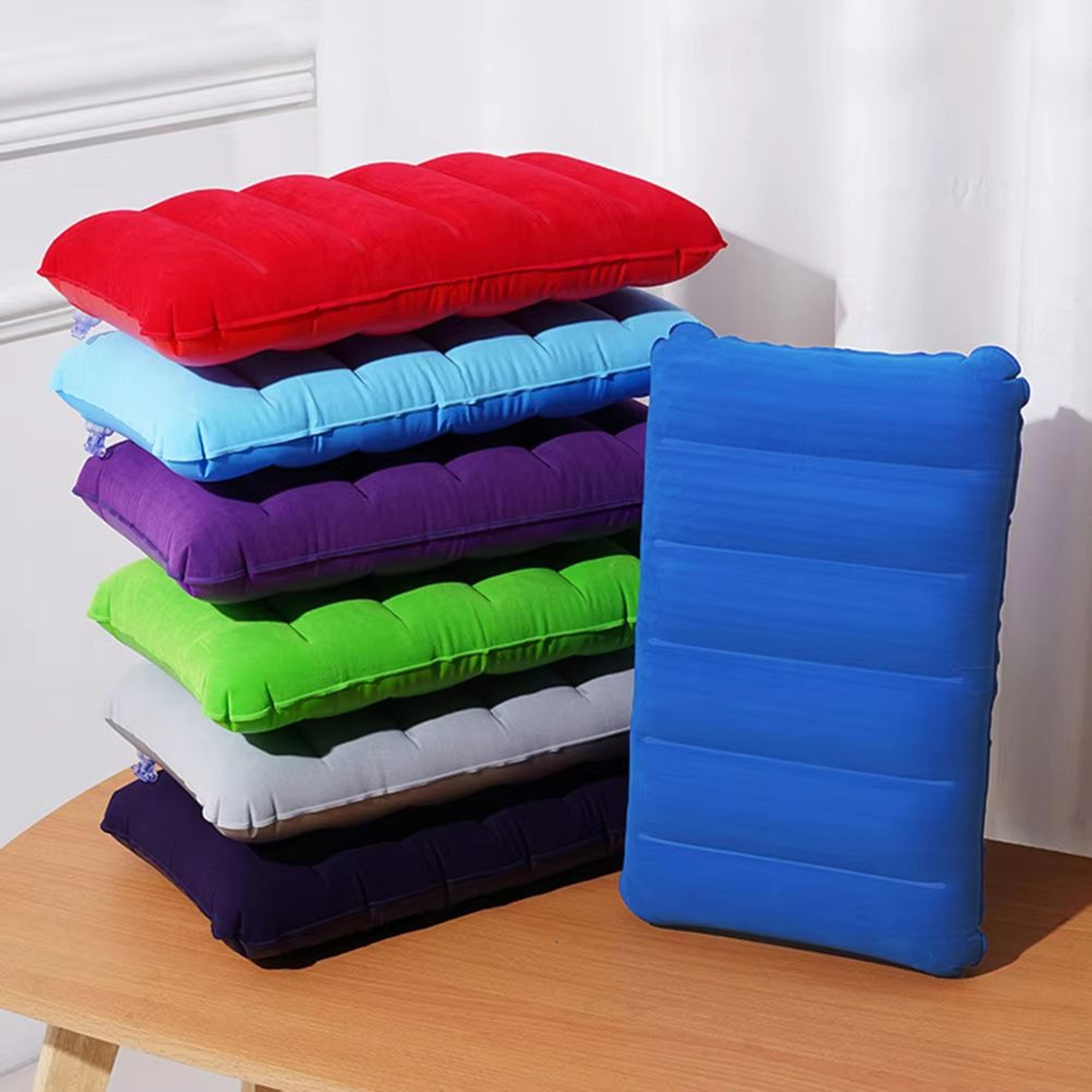 flexrest inflatable folding travel pillow – portable nap, waist or backrest cushion for adults