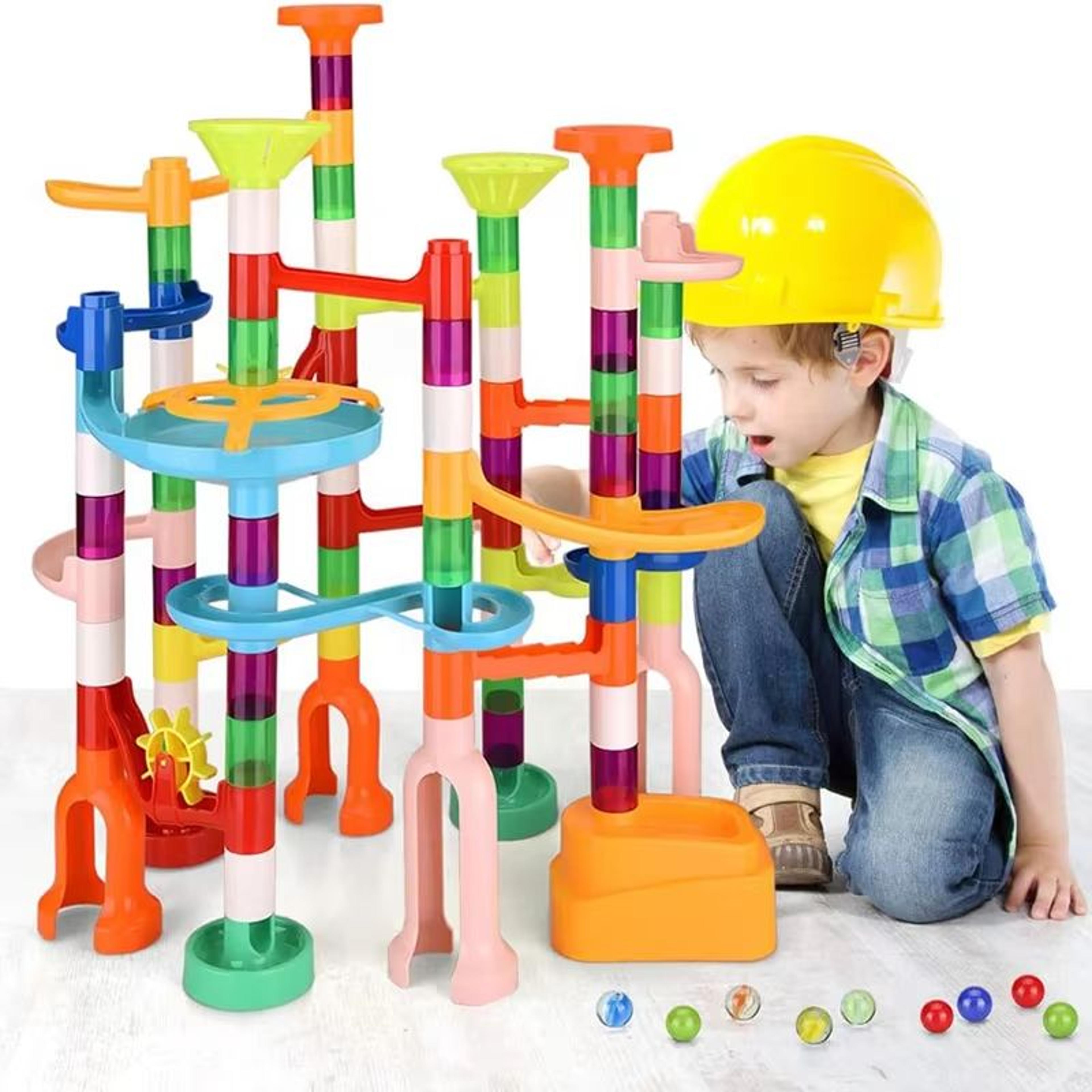 ringrun marble-track & catapult building set – stem construction toy for kids