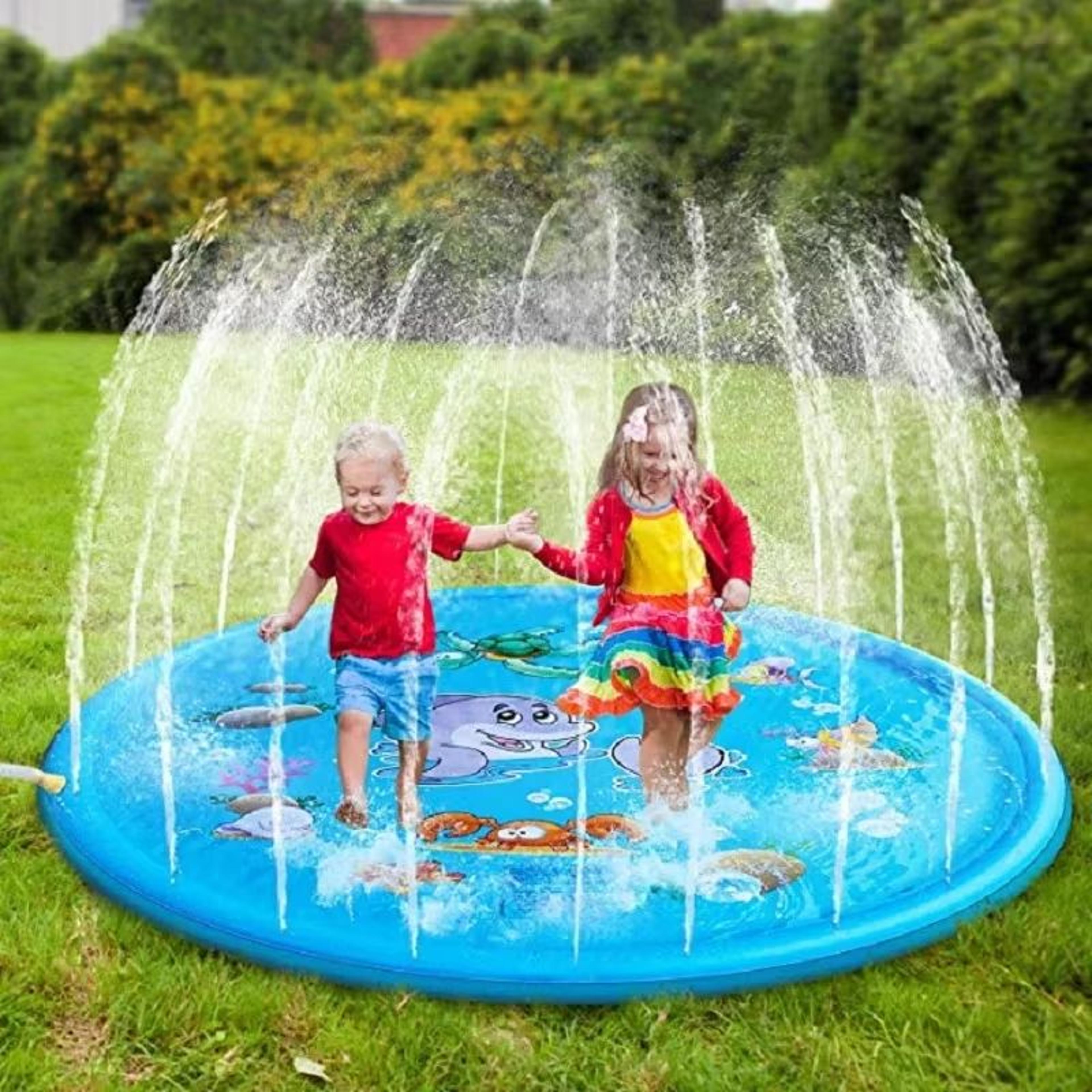 splashzone inflatable sprinkler play mat for kids – outdoor water fun