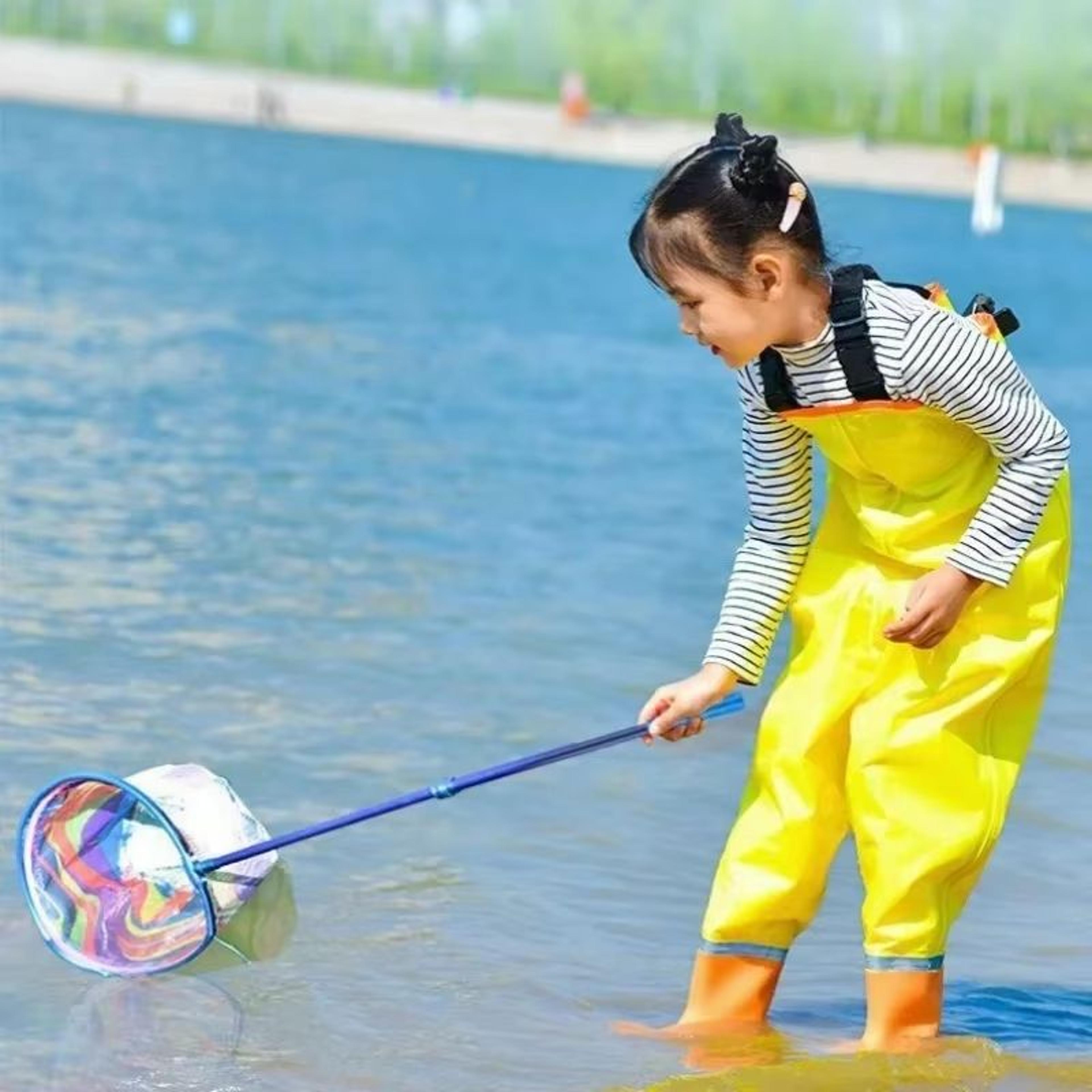 kids' telescopic butterfly & fishing landing net with anti-slip handle