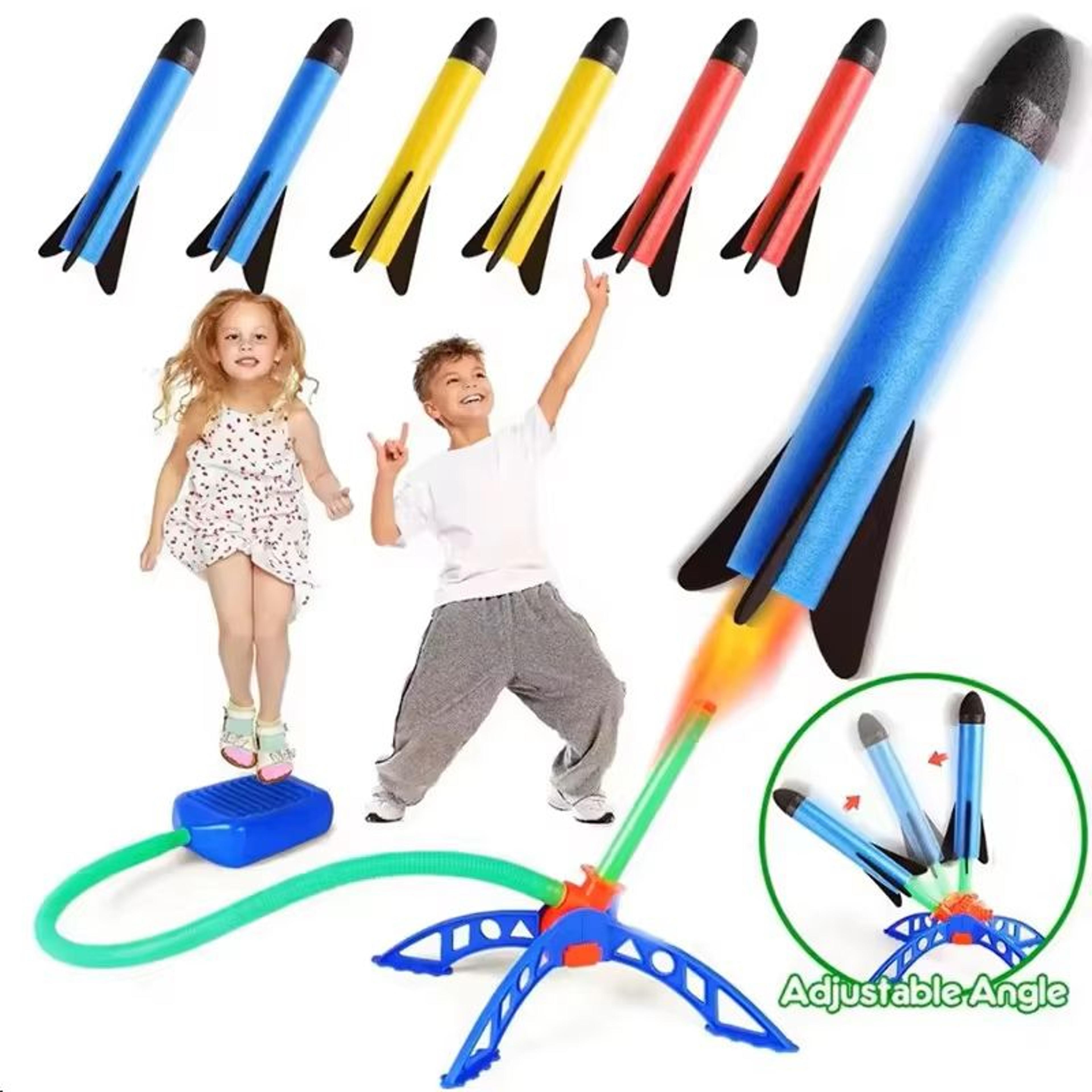 kids air rocket foot pump launcher outdoor stomp rocket play set