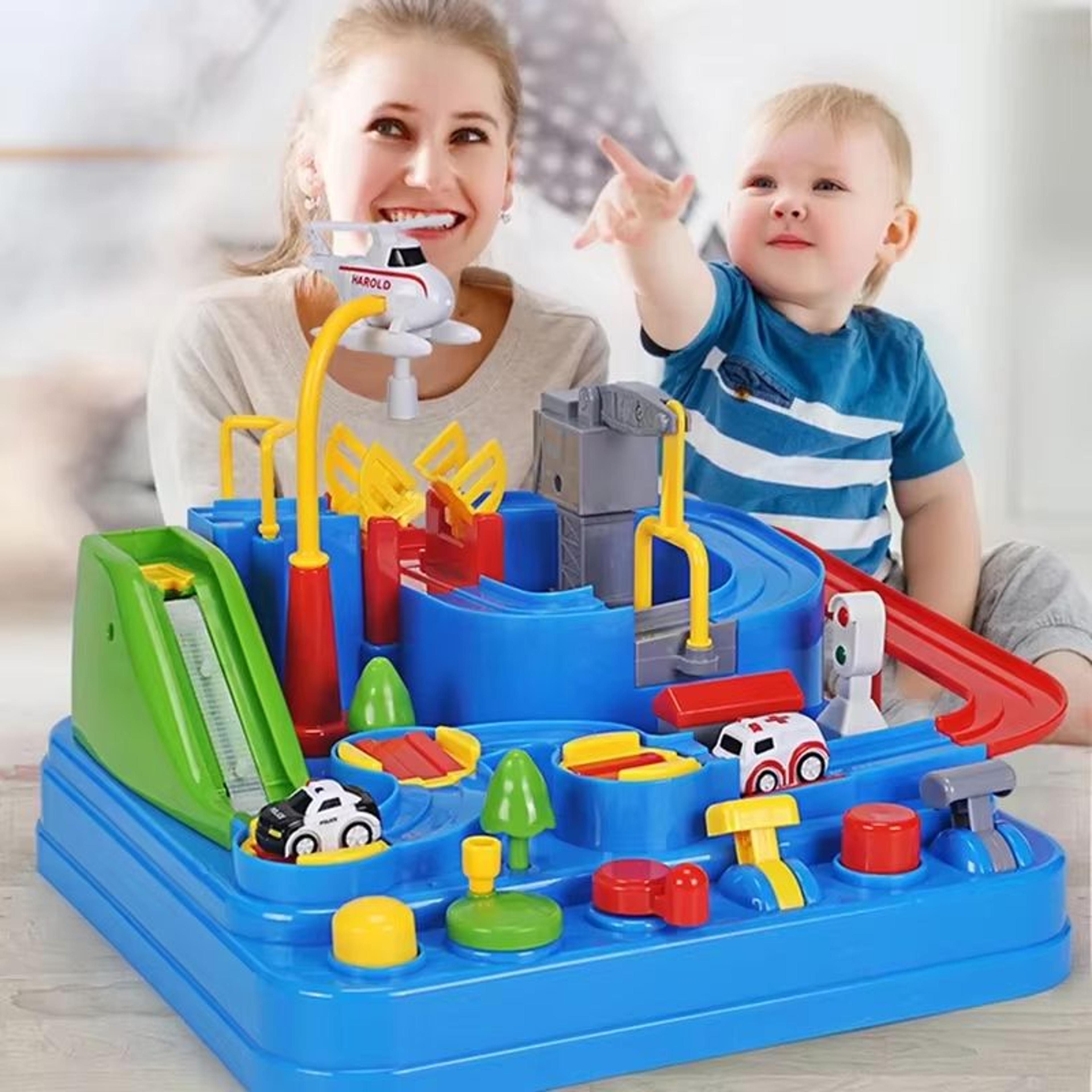 racing rail car model educational toy track adventure game for kids