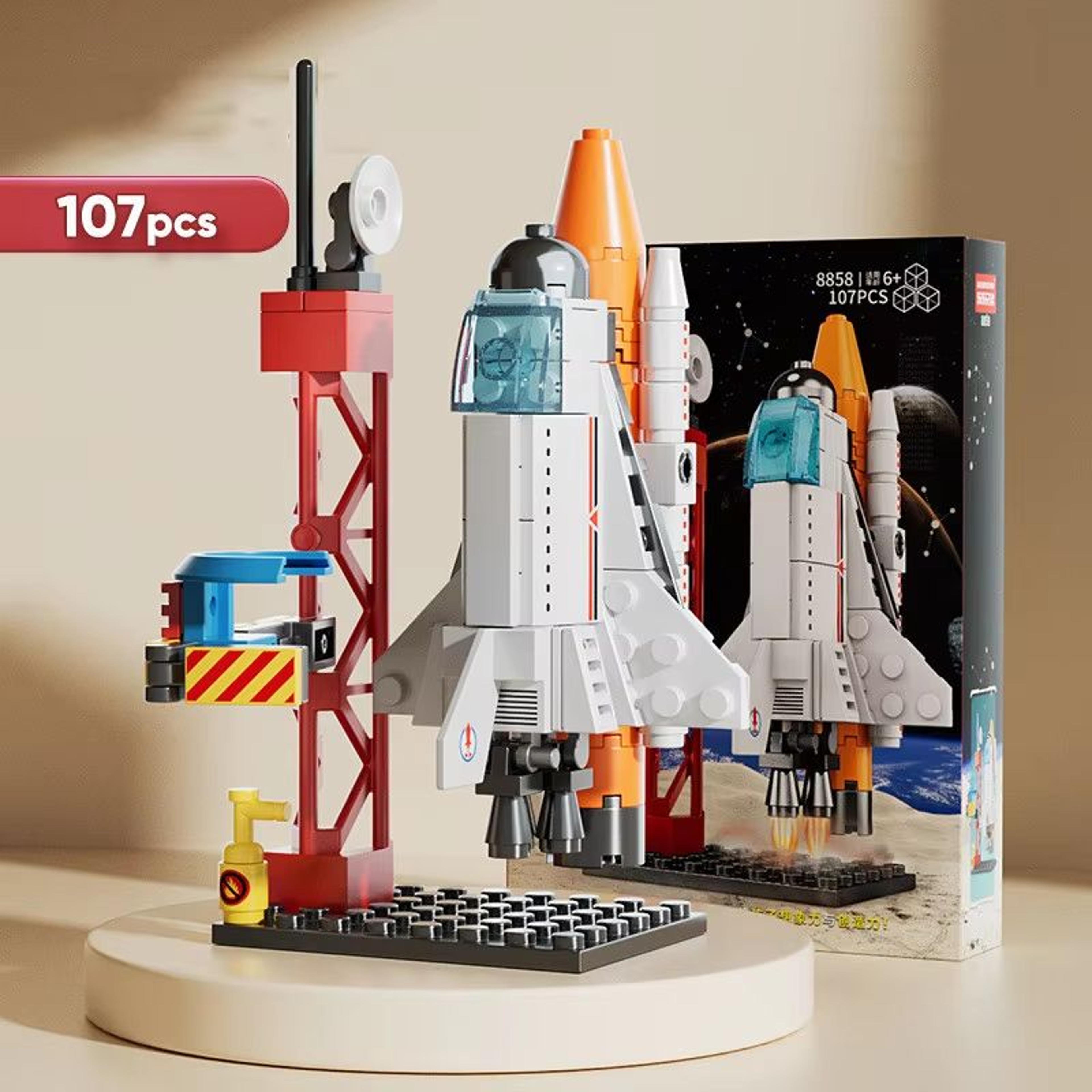 107 piece space rocket launch center building blocks set