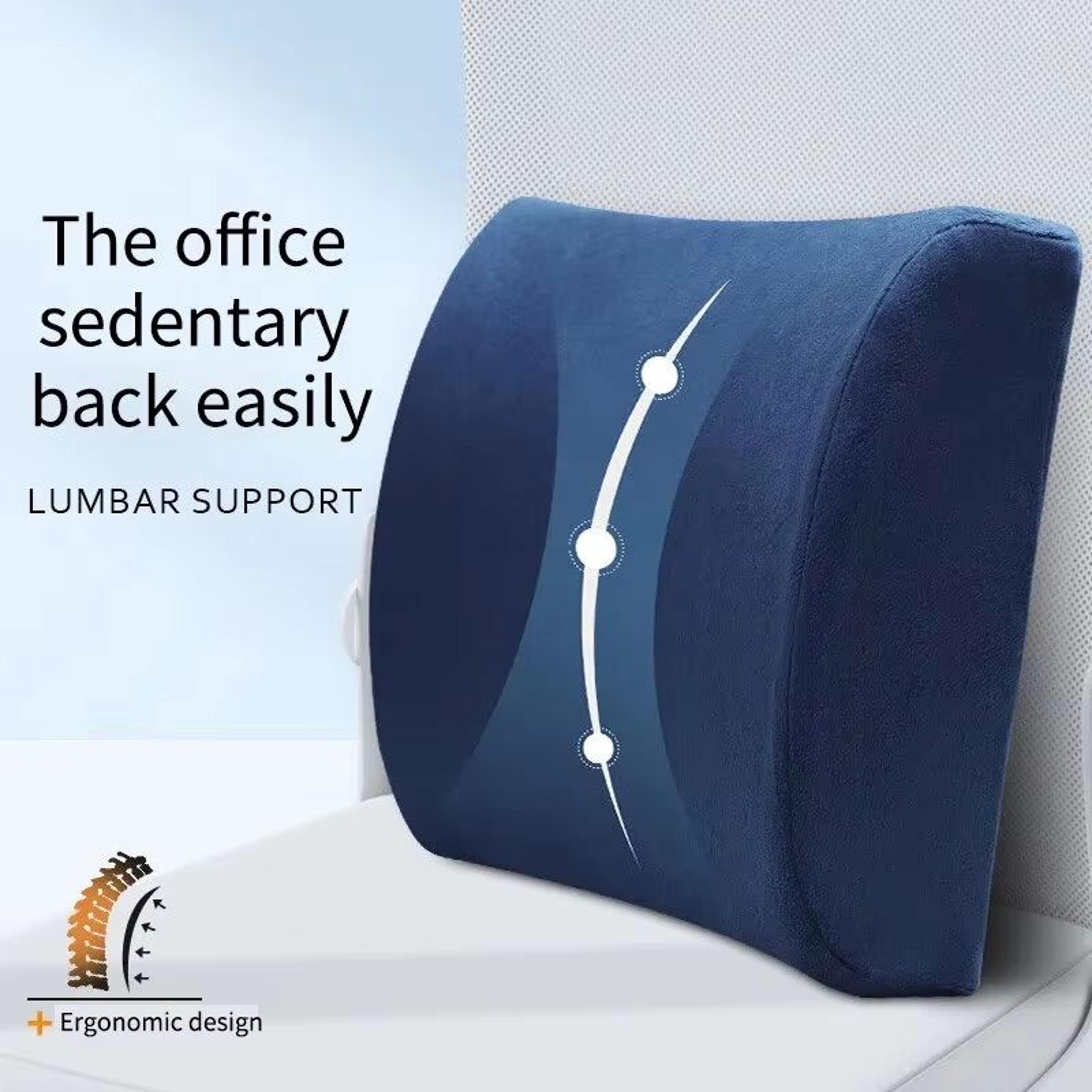 memory foam lumbar support pillow – ergonomic car seat & office chair cushion with breathable mesh cover