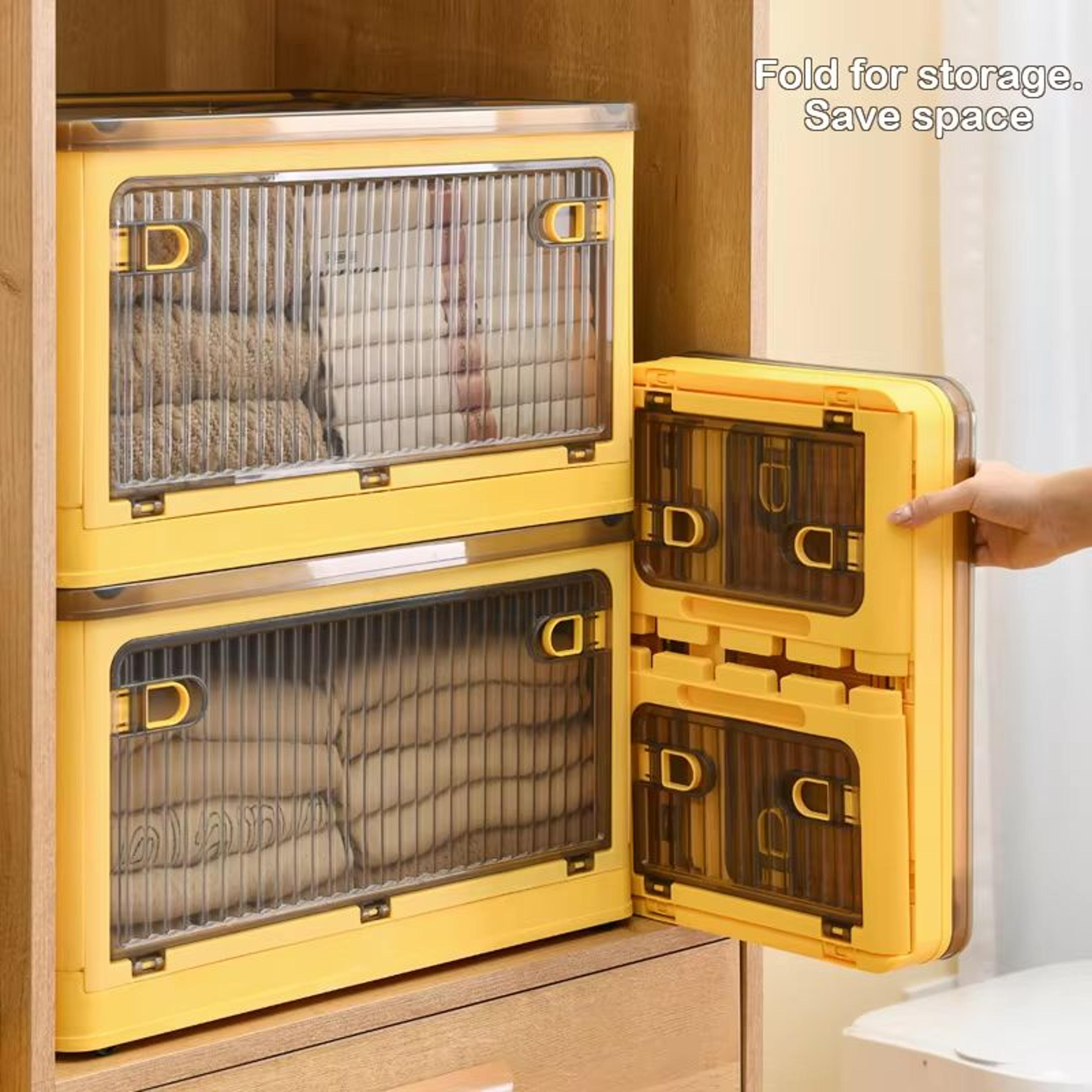 bgrorio foldable rolling closet storage box with wheels