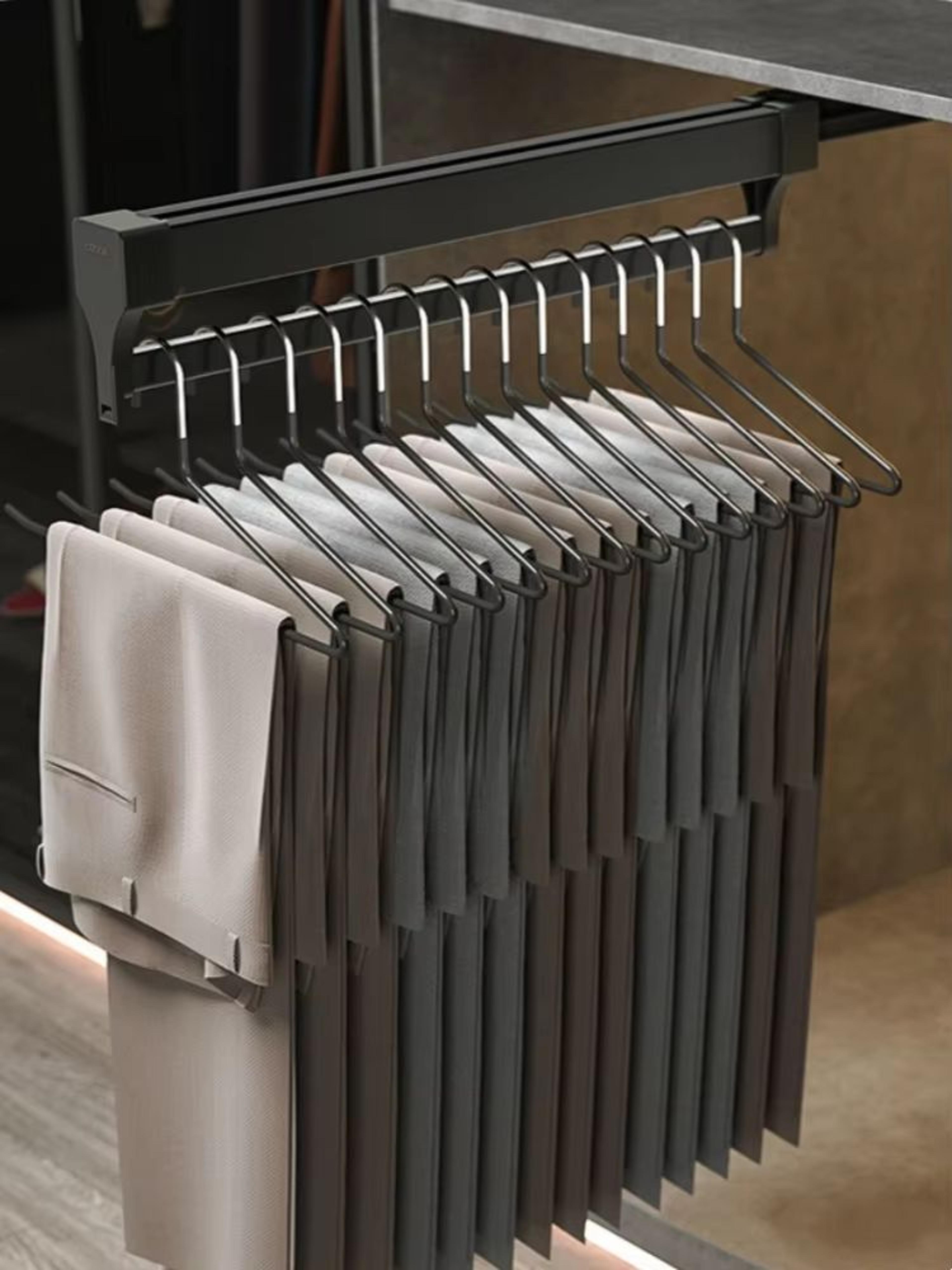 top mount extendable wardrobe pull-out clothes rail