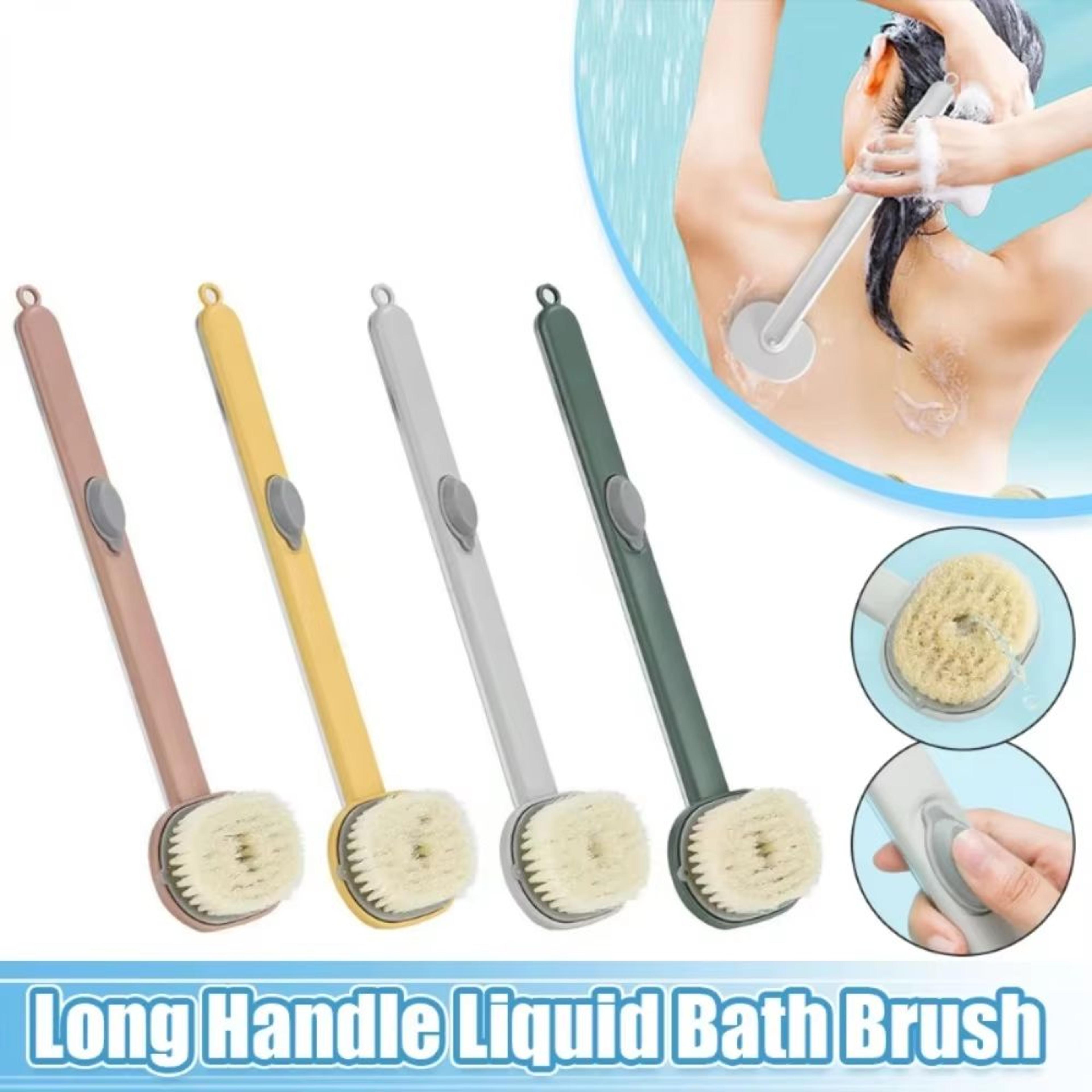 long-handle bath body brush for deep cleansing and exfoliation