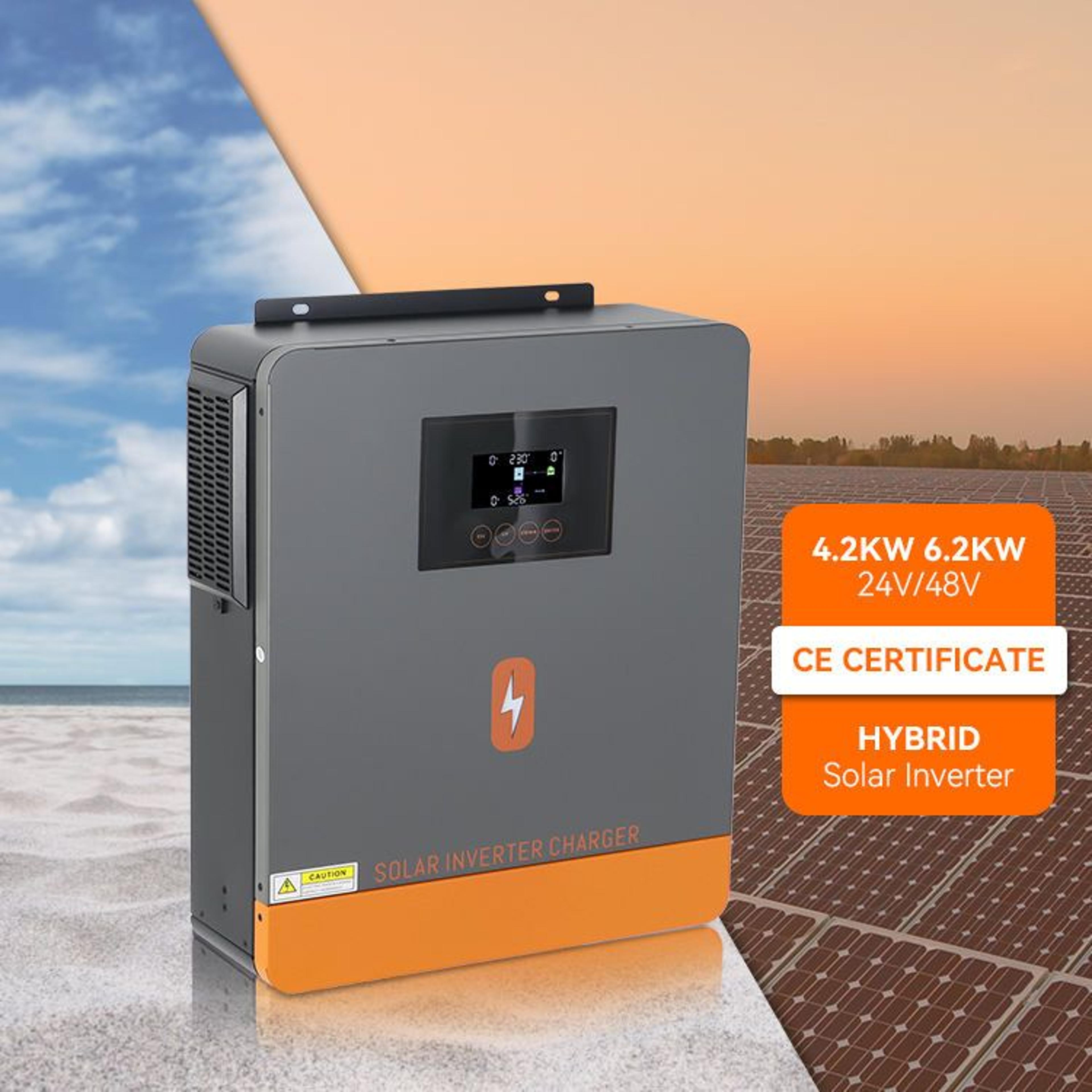 powmr hybrid solar inverter 6.2kw/4.2kw – pure sine wave dual output inverter with mppt solar charger for home & off-gri
