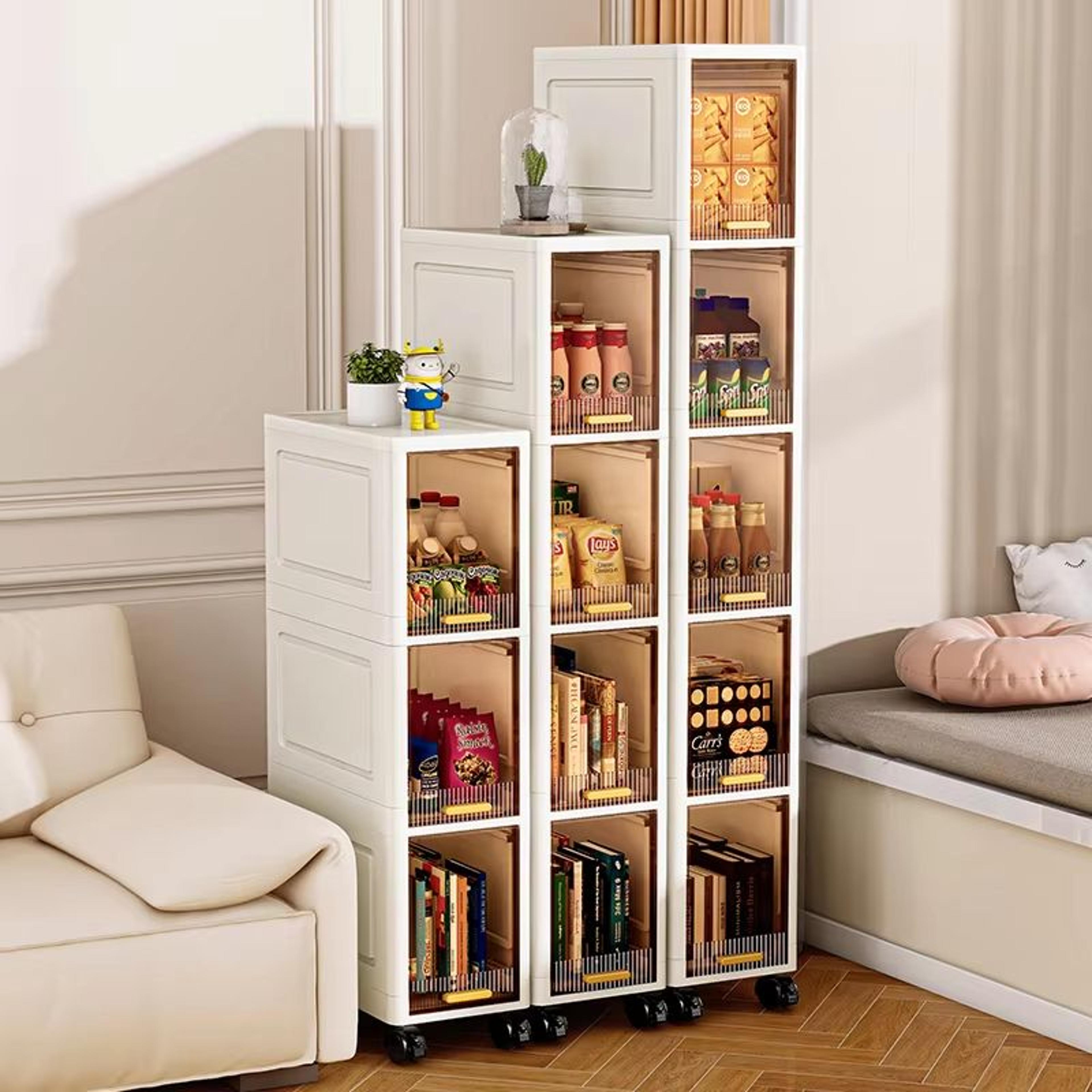 slimfit 7.87in narrow rolling storage cabinet with wheels