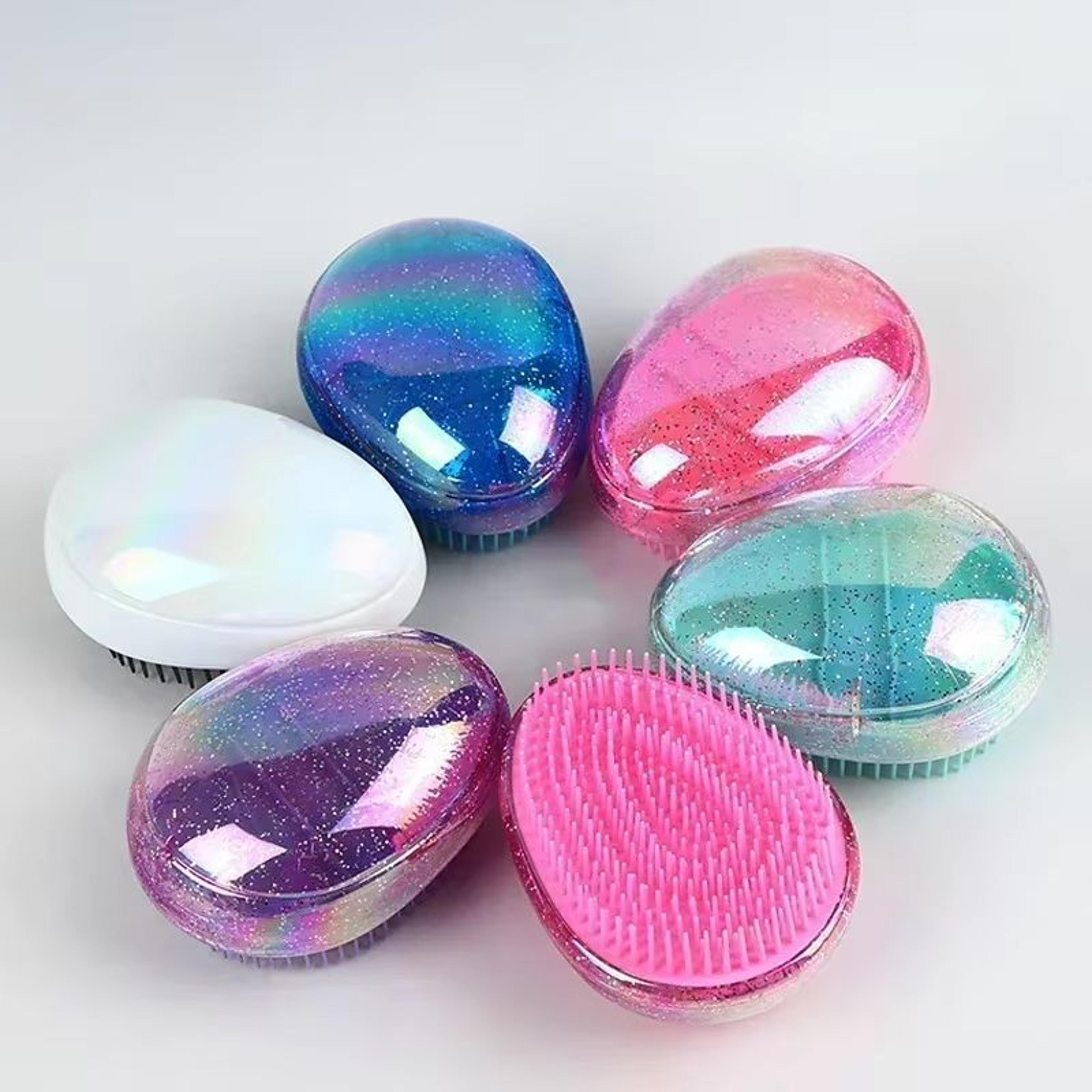 mini egg round detangling scalp massage travel hair brush