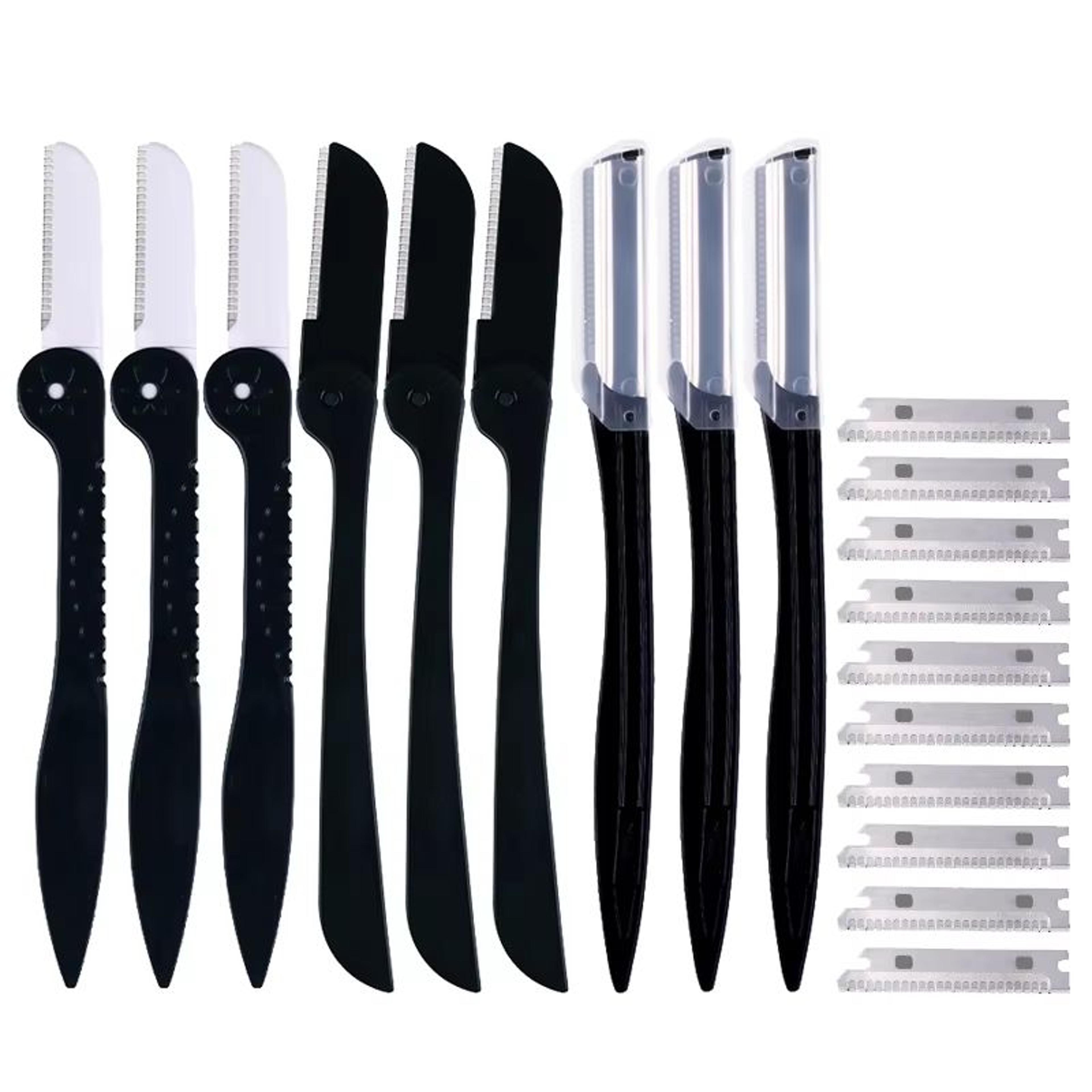 karsyngirl 5/10 pcs facial face razor eyebrow trimmer blades set - facial hair remover and eyebrow shaping tool