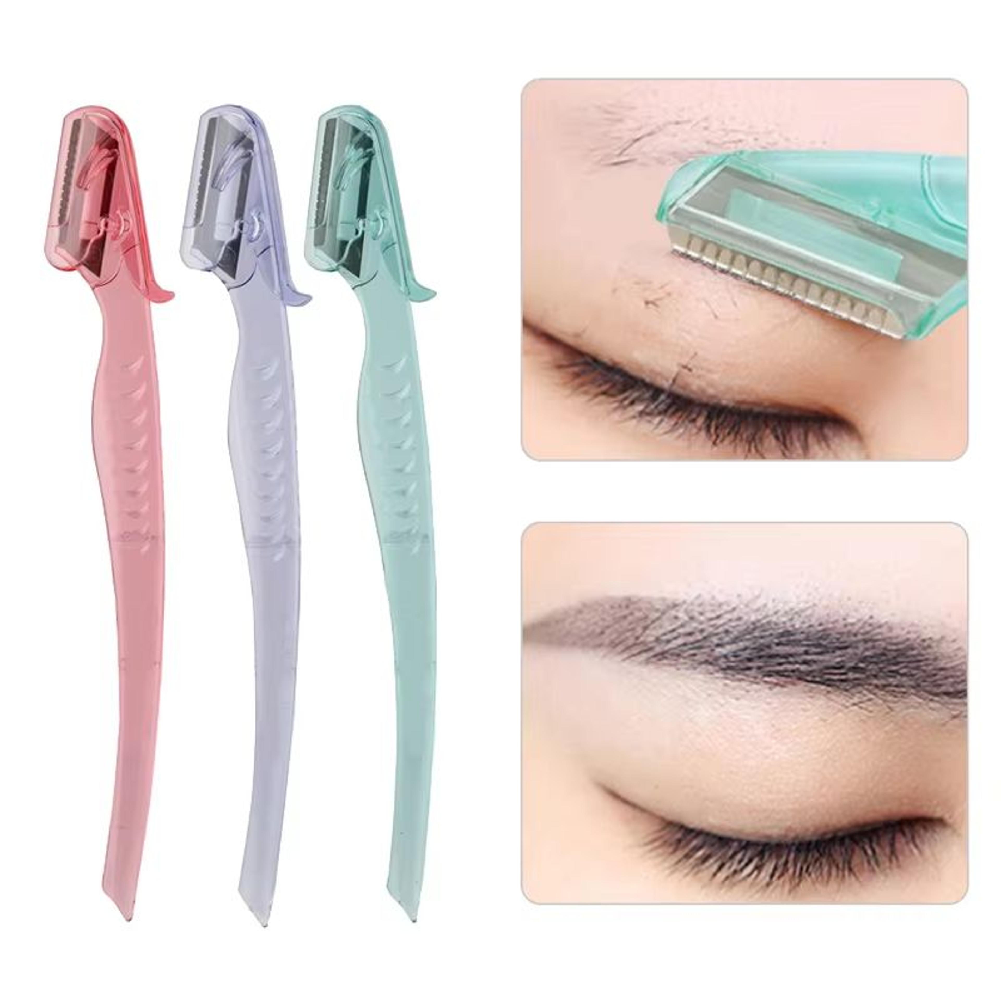 karsyngirl 3/8 pcs colorful eyebrow trimmer blade shaver set for face hair removal