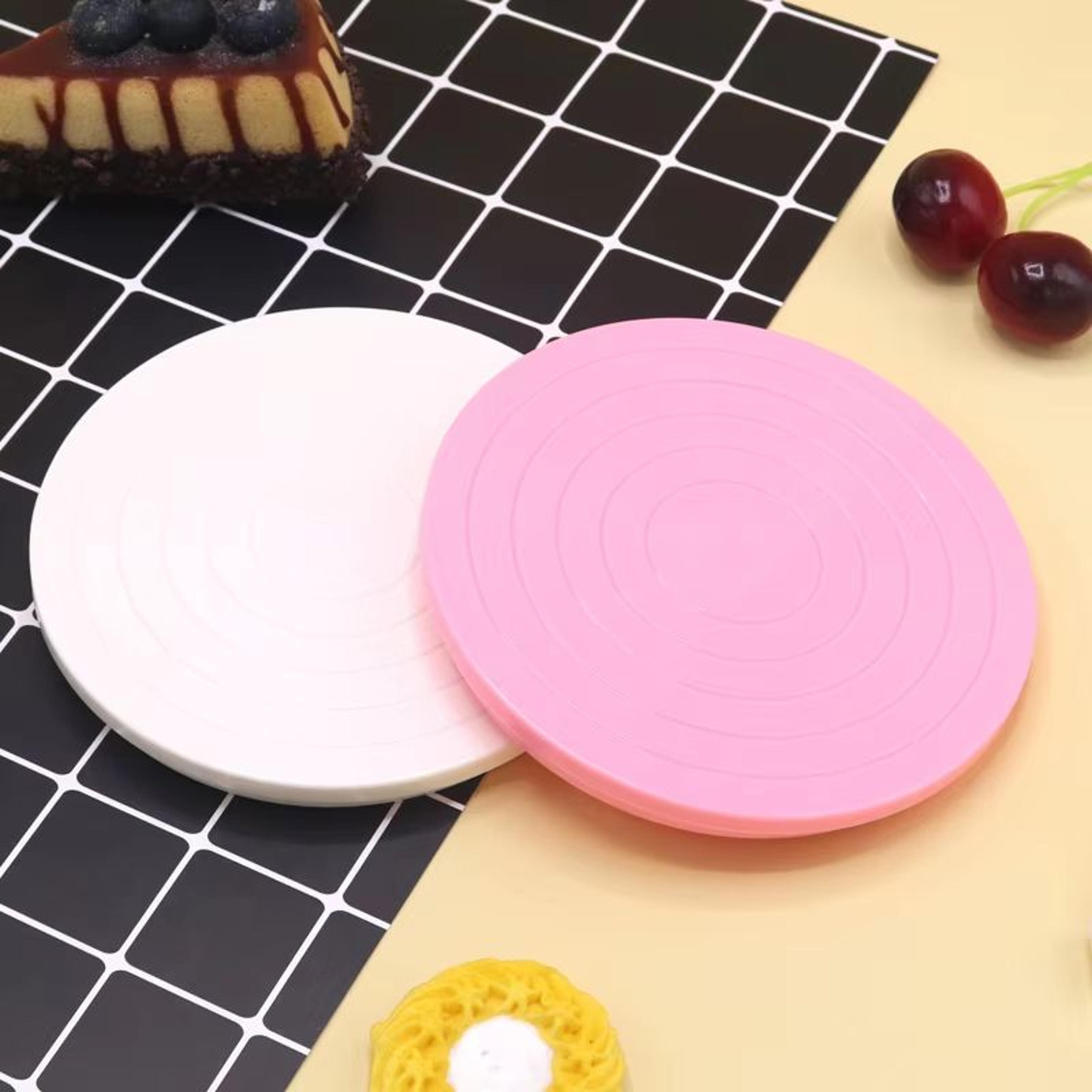 mini plastic cake turntable revolving platform for cake decorating and serving