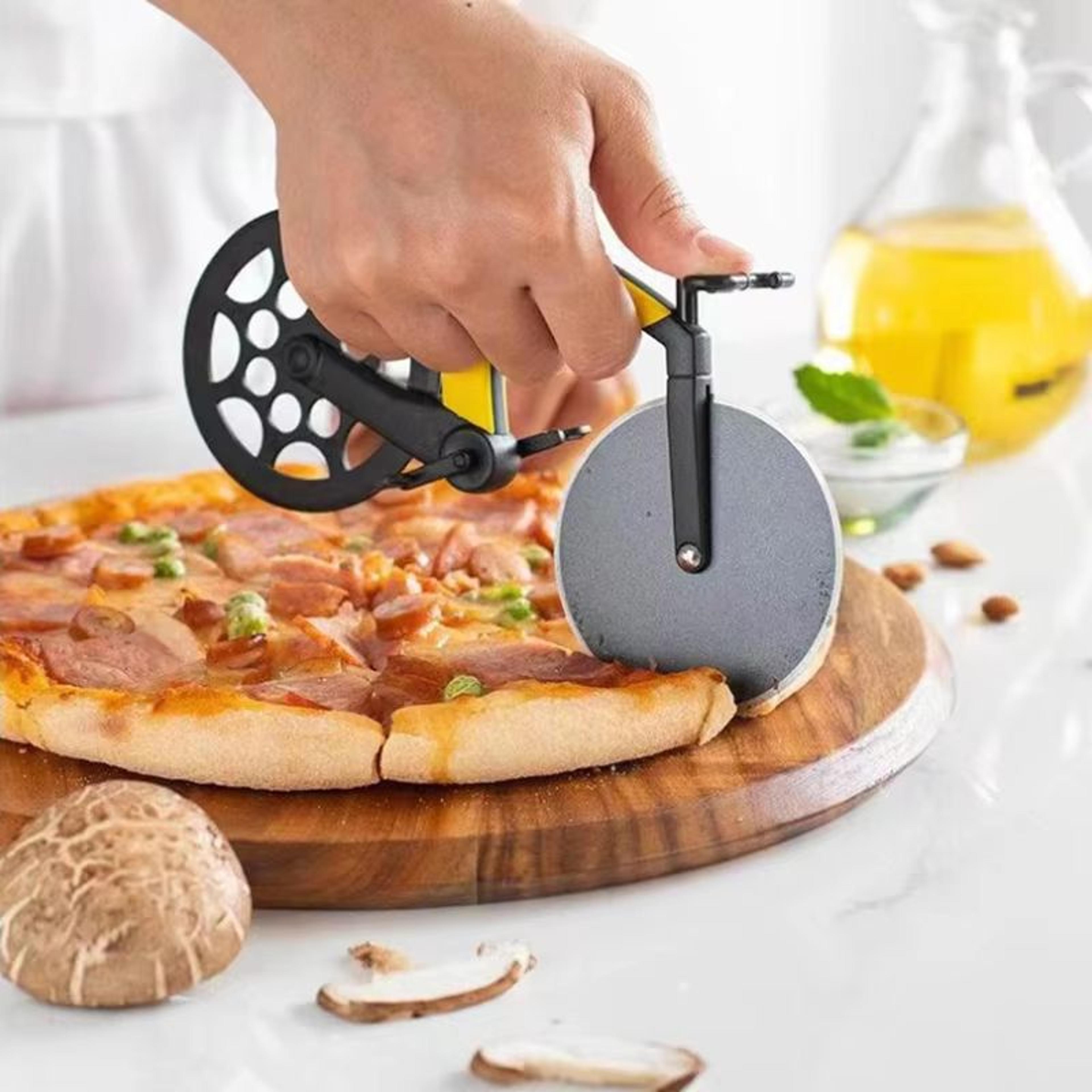 bicycle shape stainless steel pizza cutter wheel – novelty bike roller pizza chopper