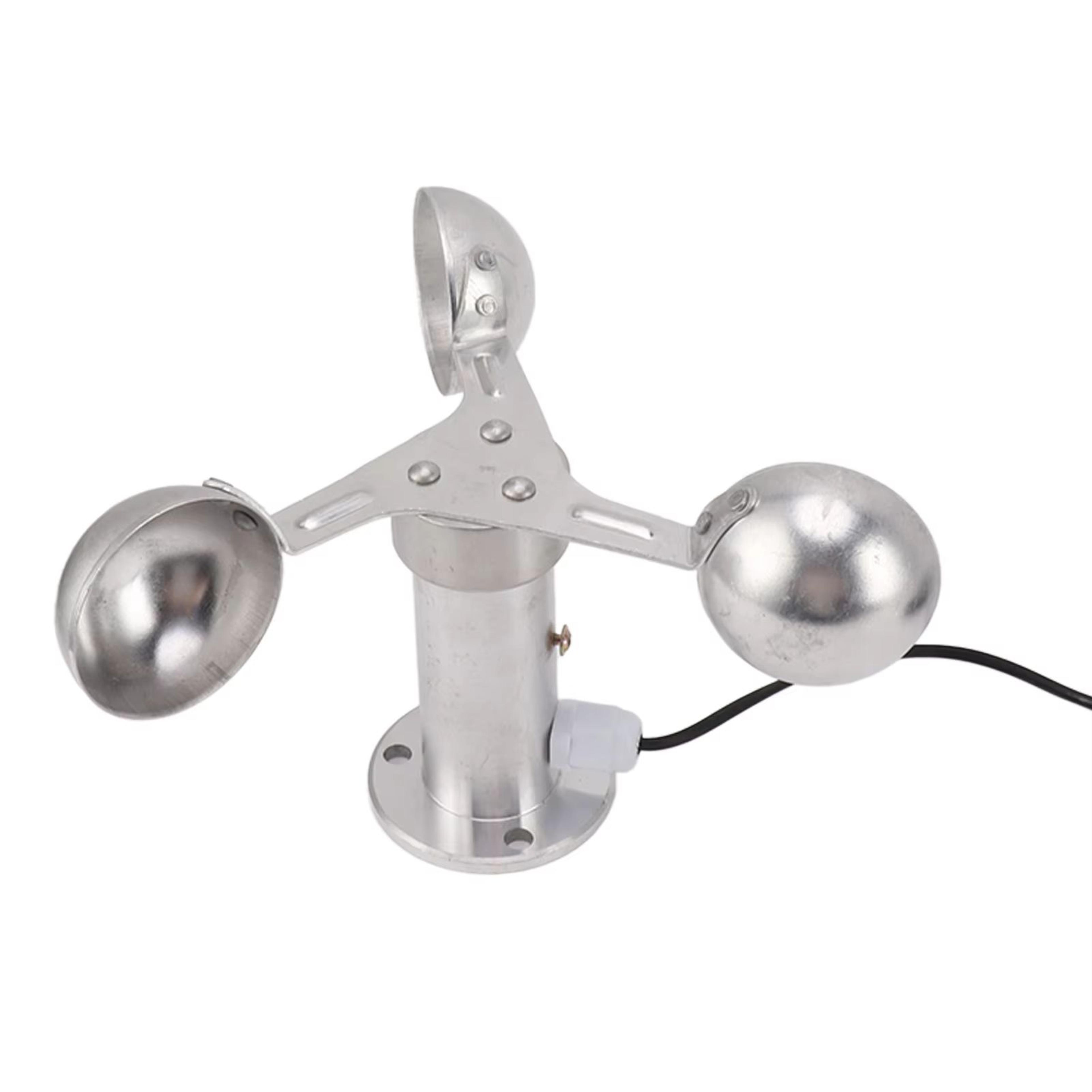 3-cup aluminum wind speed sensor – adjustable wind anemometer with 0–3.8 v output for weather & environmental monitoring