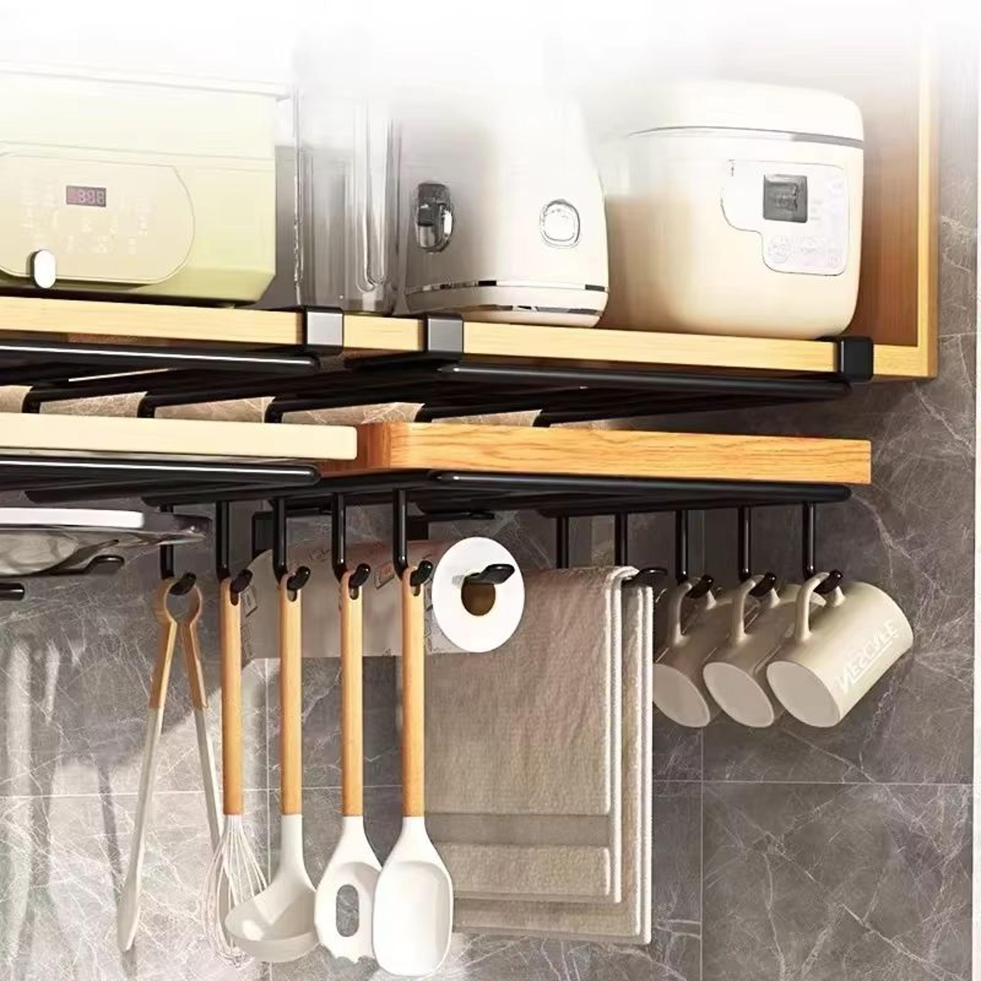 under-cabinet basket storage shelf & cutting board rack for kitchen & home organisers
