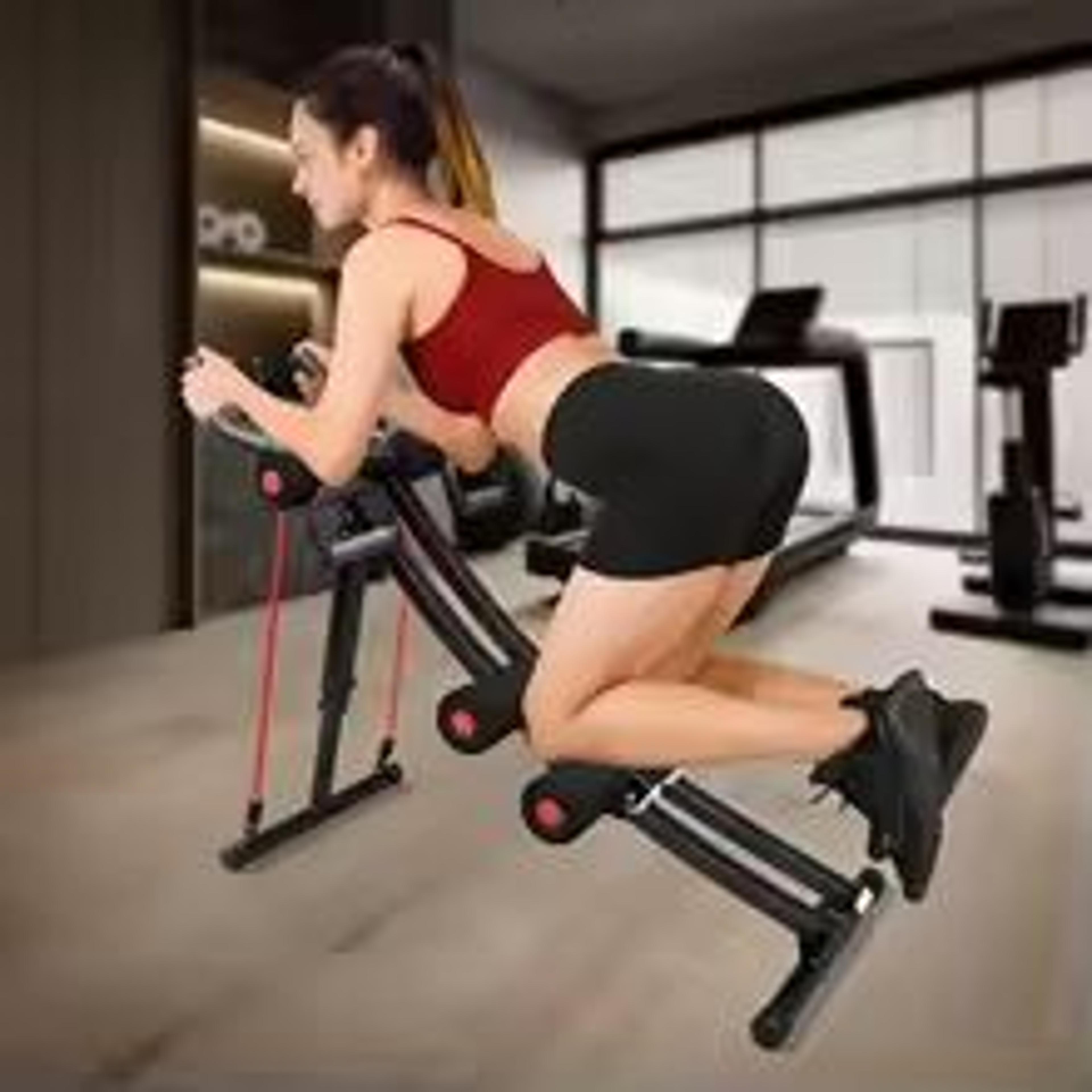 dual-track adjustable height ab crunch machine