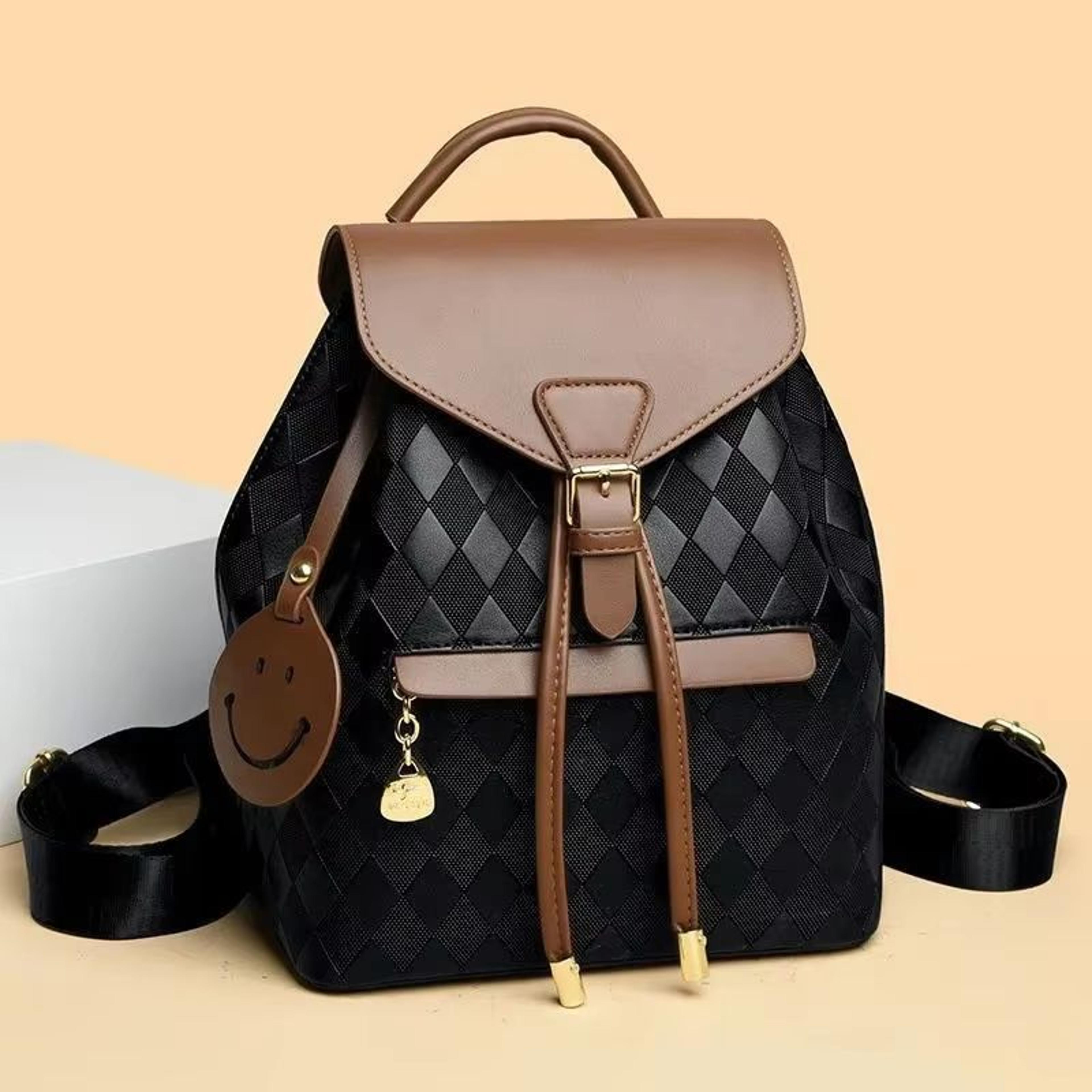 soft pu leather multifunctional women's backpack – casual black college & travel shoulder bag
