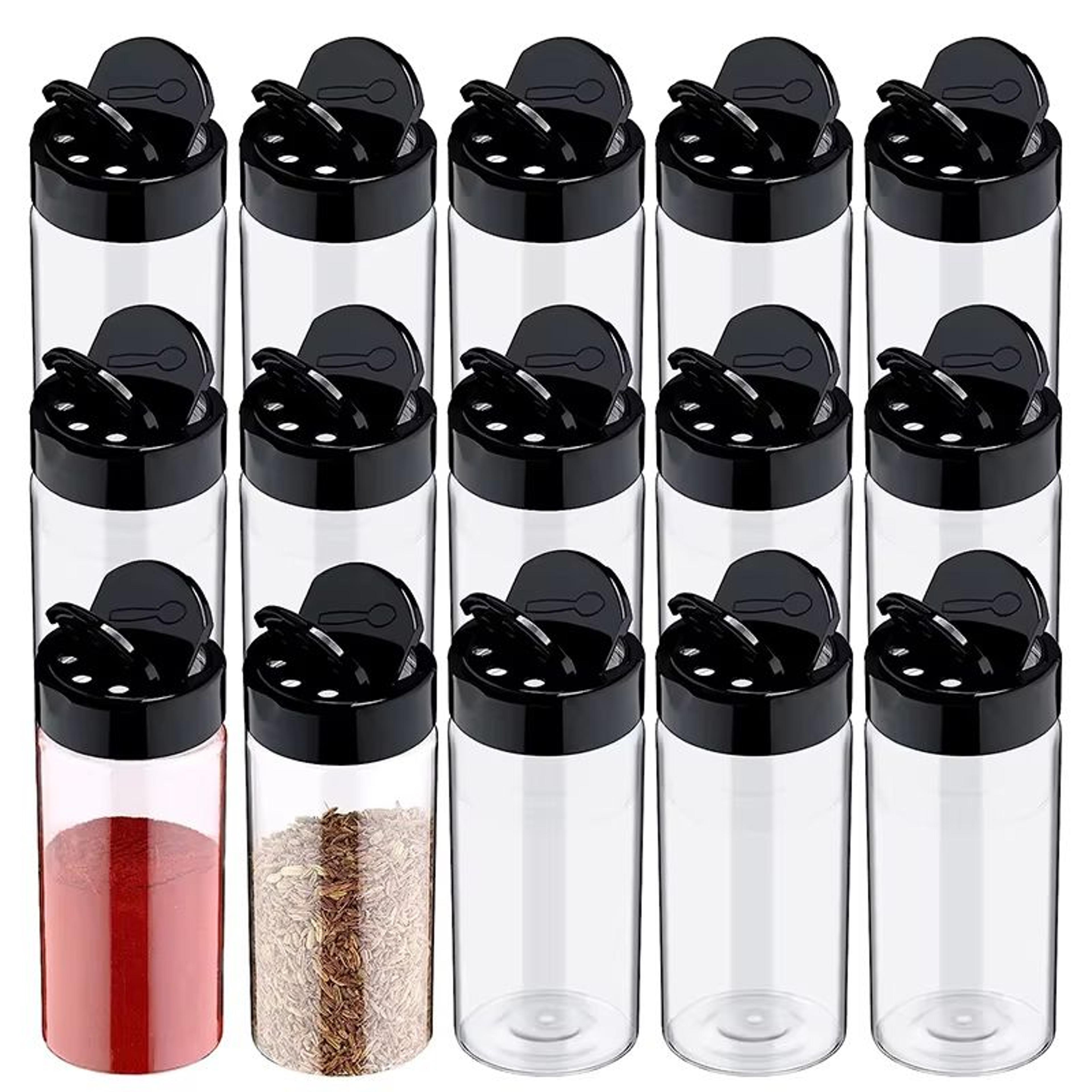 lmetjma clear plastic spice jar with shaker lid for kitchen seasoning storage