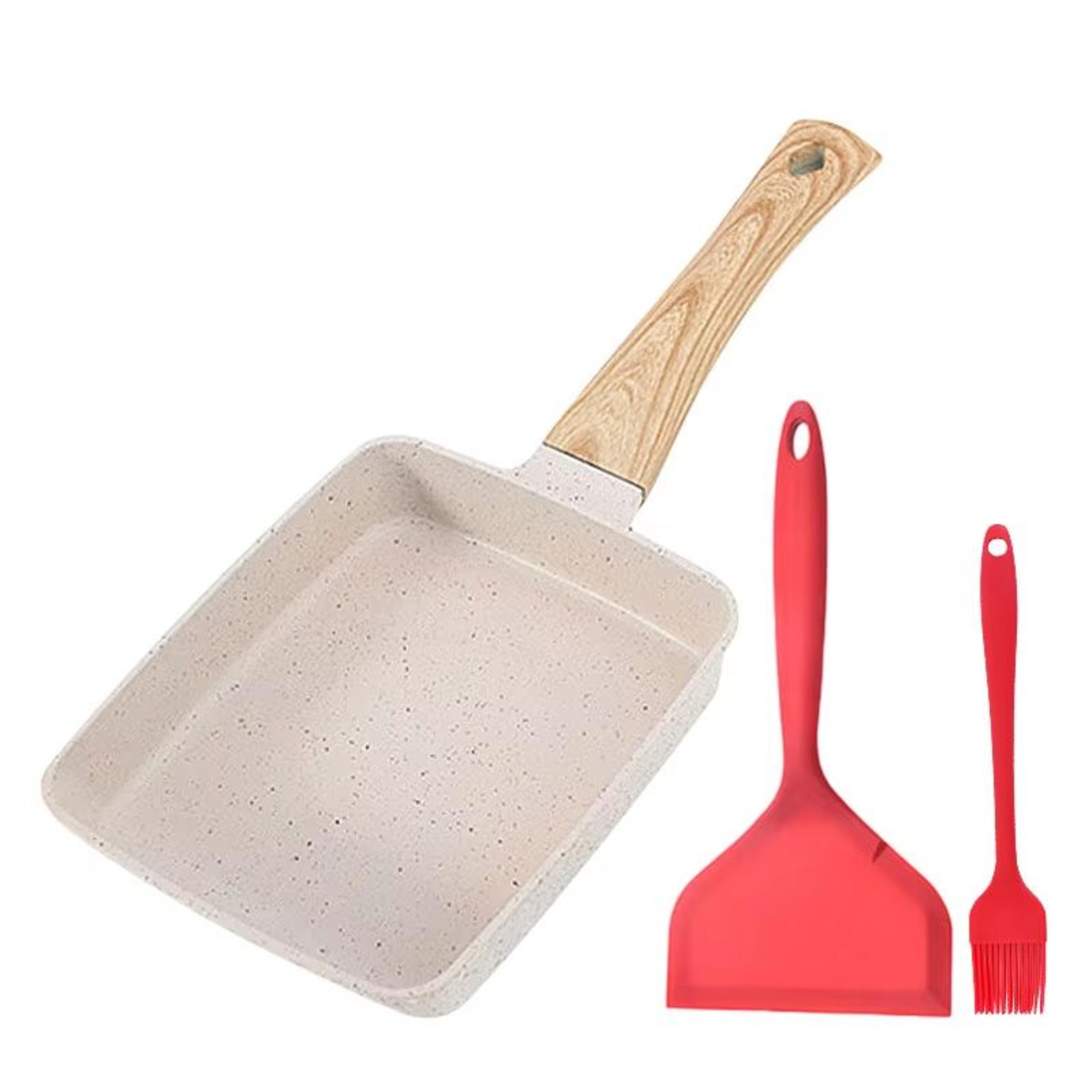 nonstick japanese tamagoyaki pan with detachable anti scalding handle