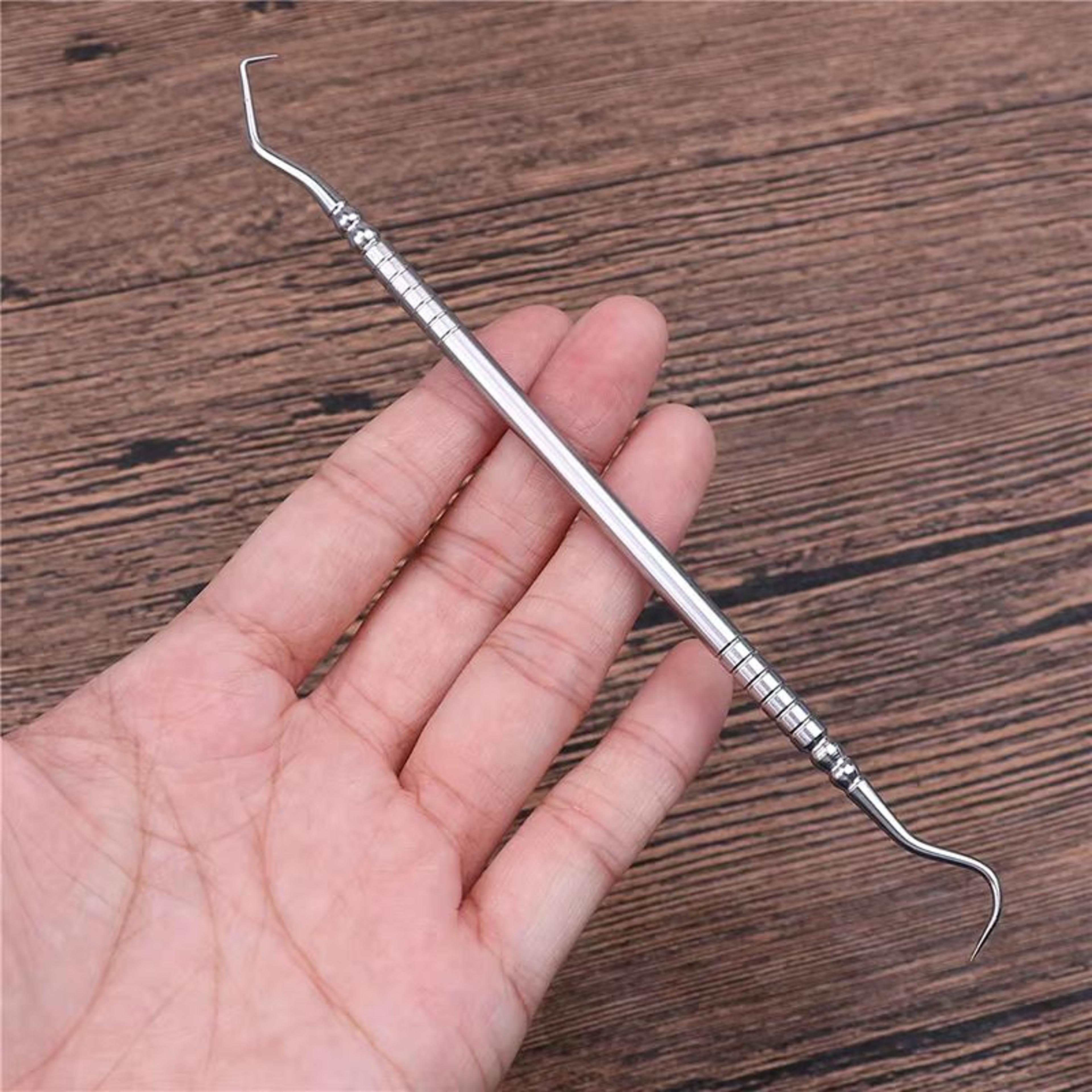 stainless steel double end dental explorer probe professional teeth cleaning tool