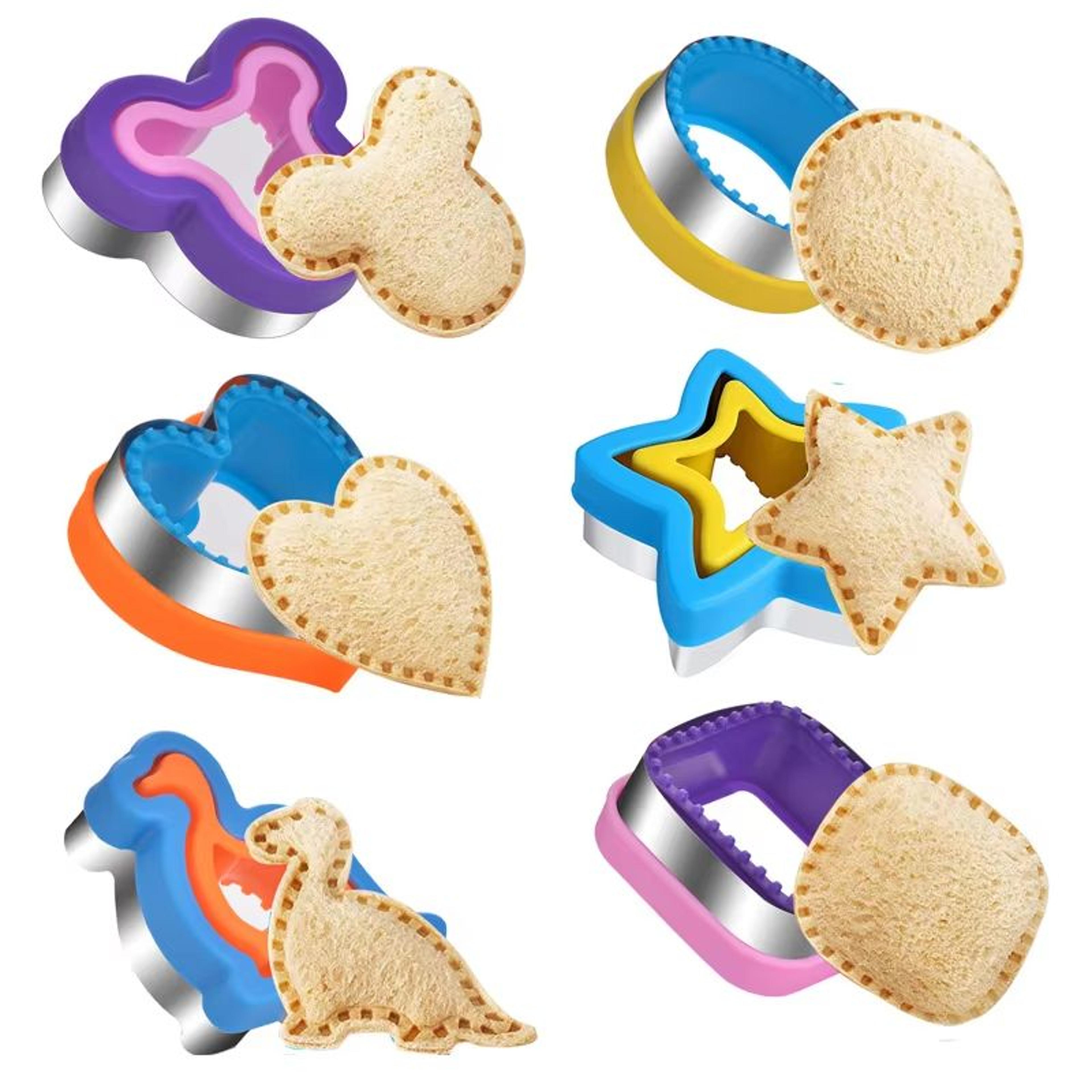 kids sandwich cutter and sealer set star and dinosaur shape lunch bento maker