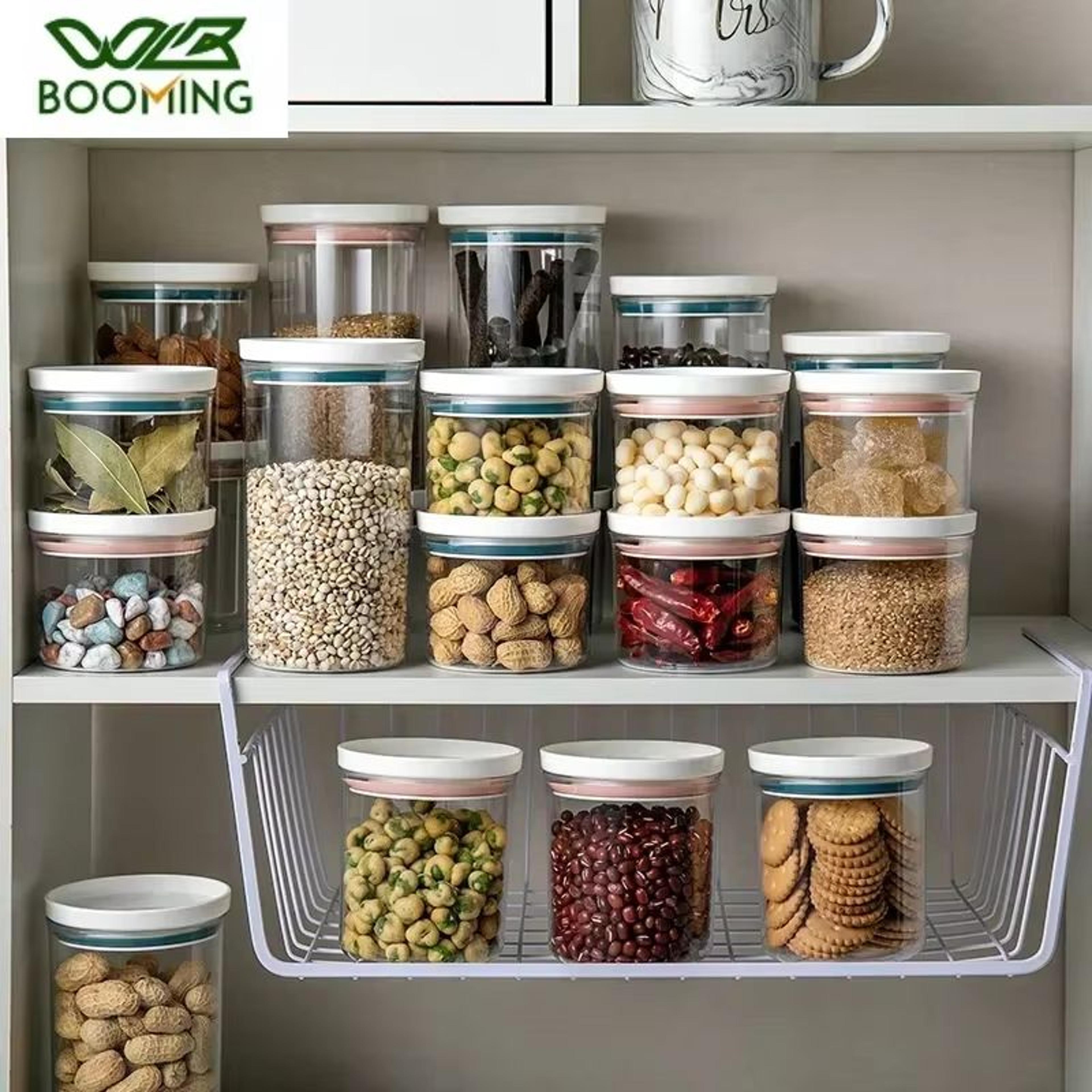 wbbooming transparent sealed ring food canister with dual color design for kitchen storage