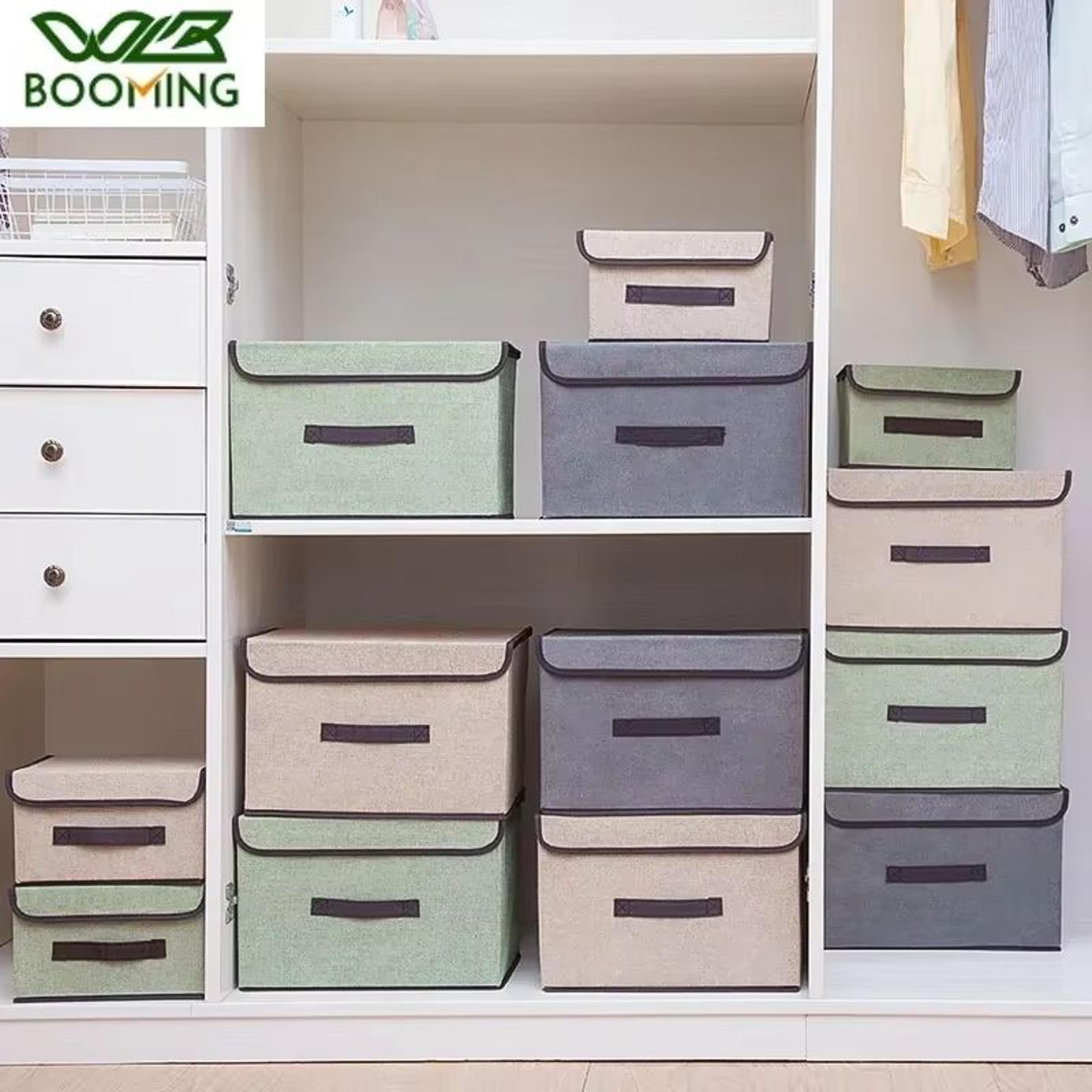 wbbooming foldable non woven fabric storage boxes set for clothing, underwear, socks, and toys