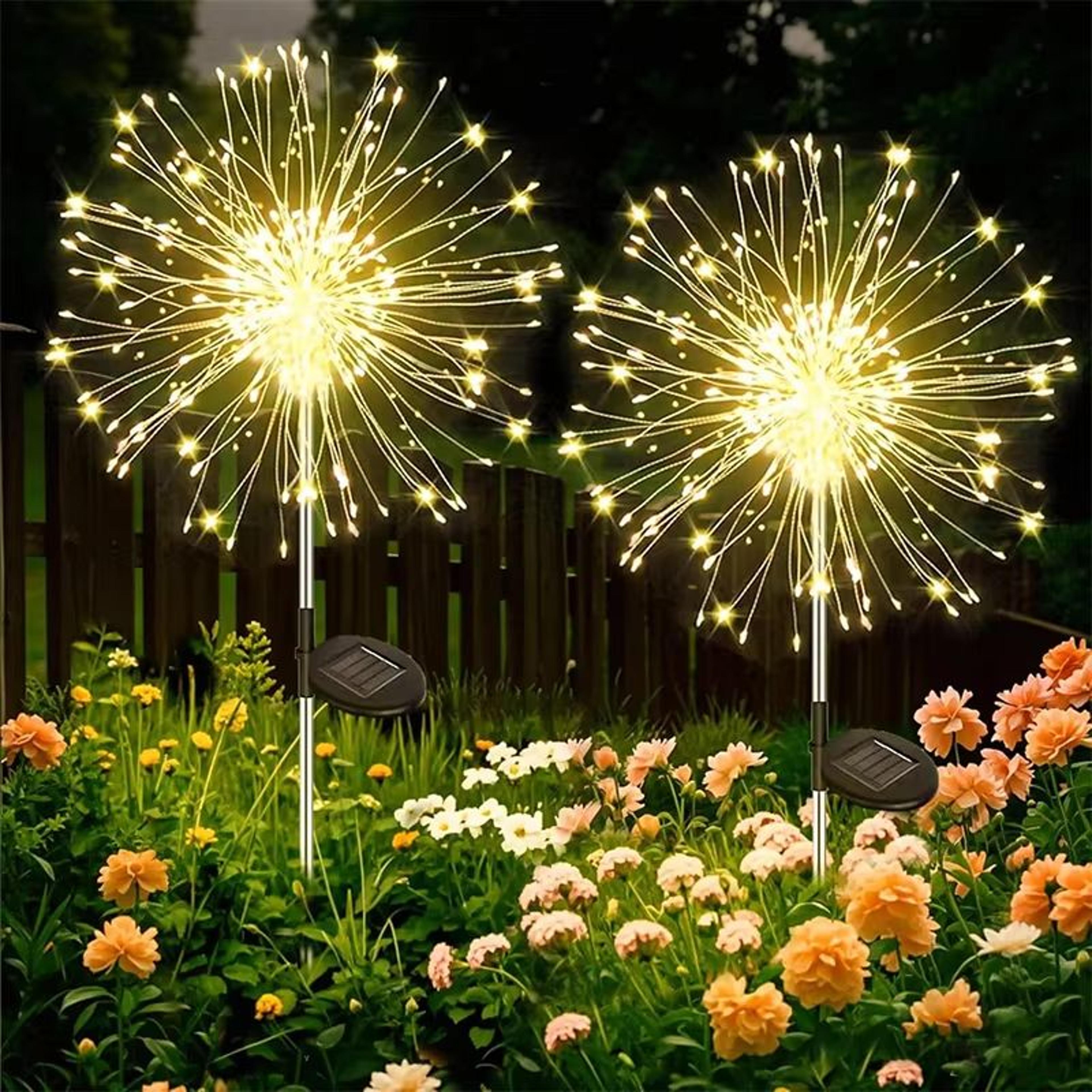 solar led firework fairy light outdoor garden pathway lawn decoration for yard and events