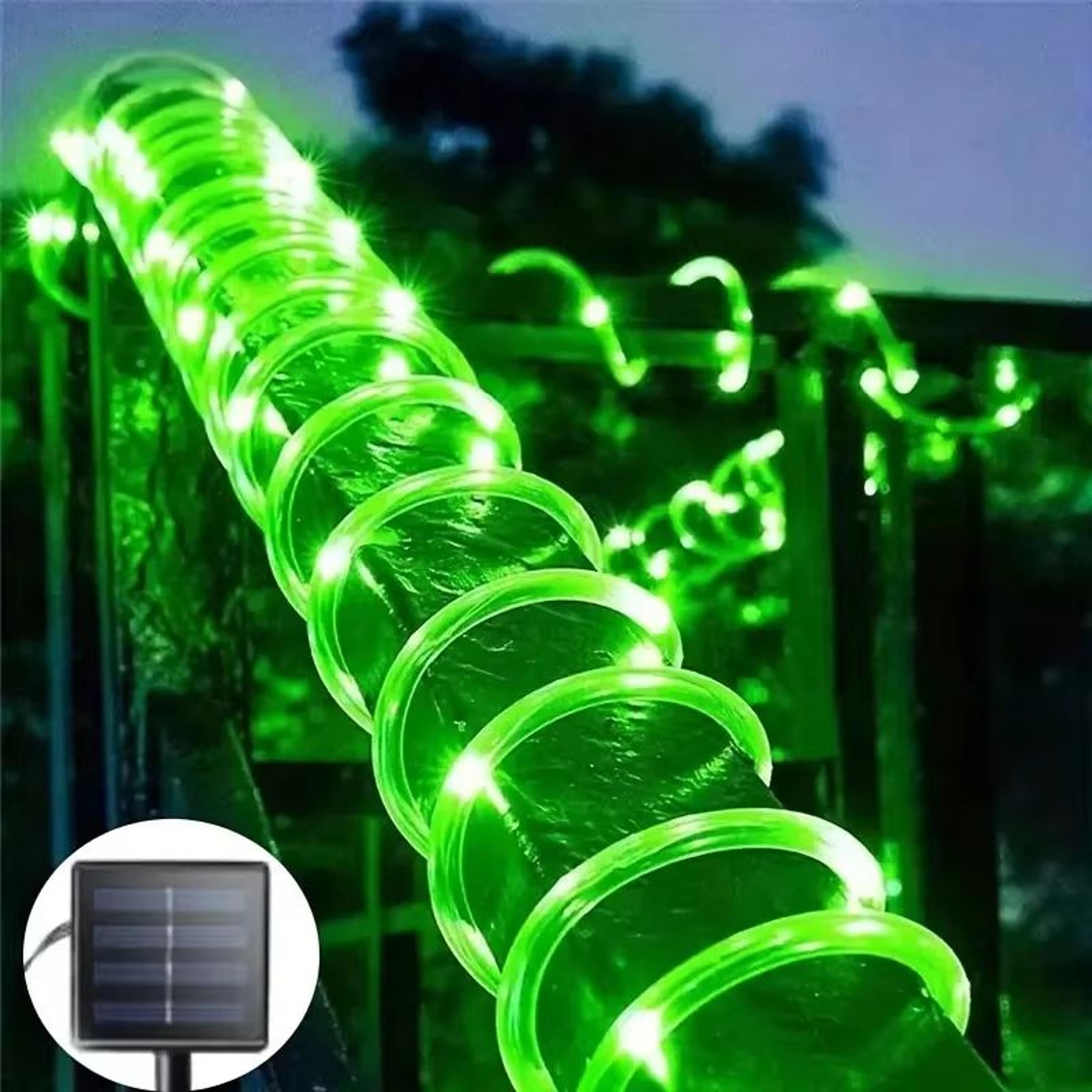 solar rope led string lights with 8 lighting modes for outdoor path and deck decor