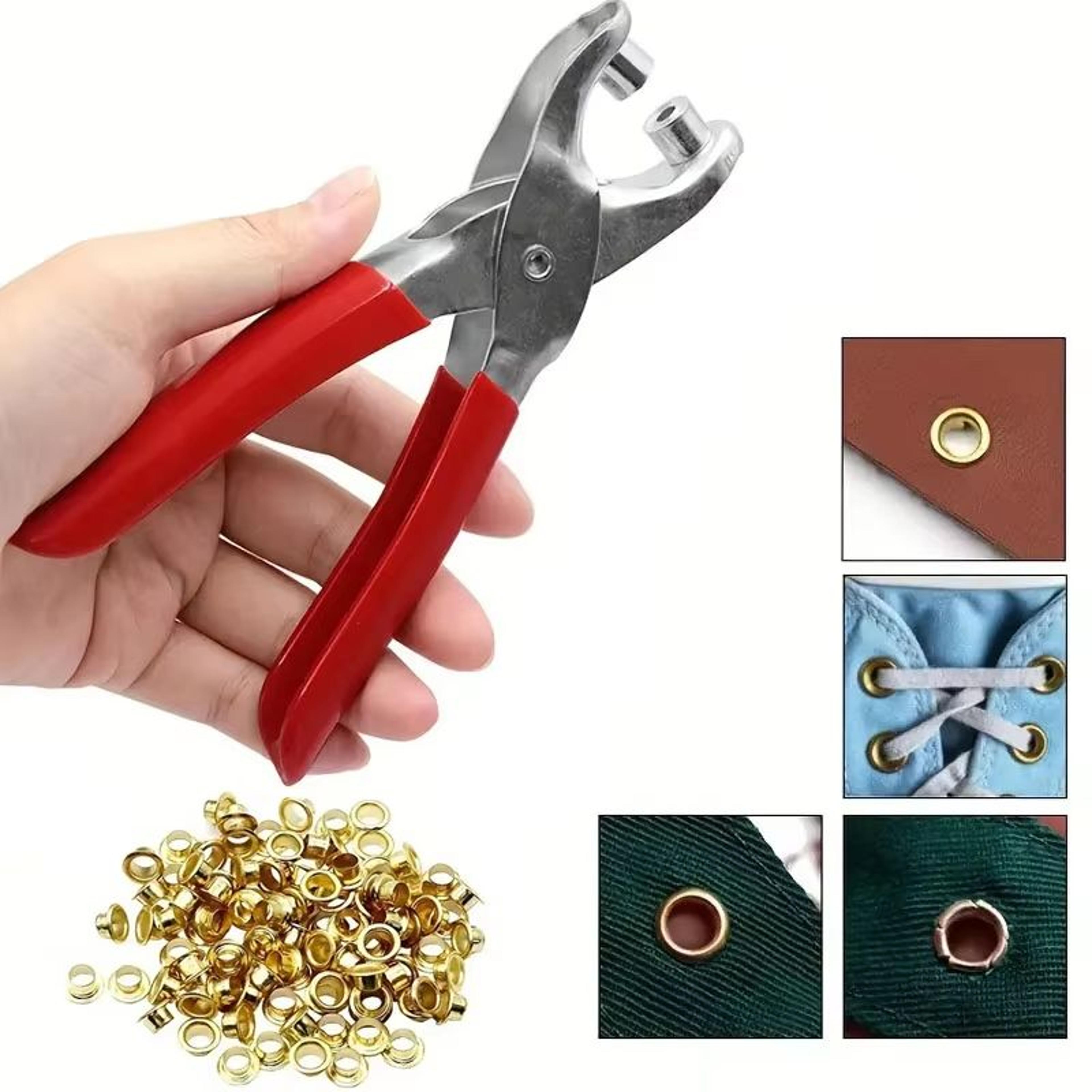 grommet eyelet plier kit manual hole punch tool set for leather sewing and diy projects