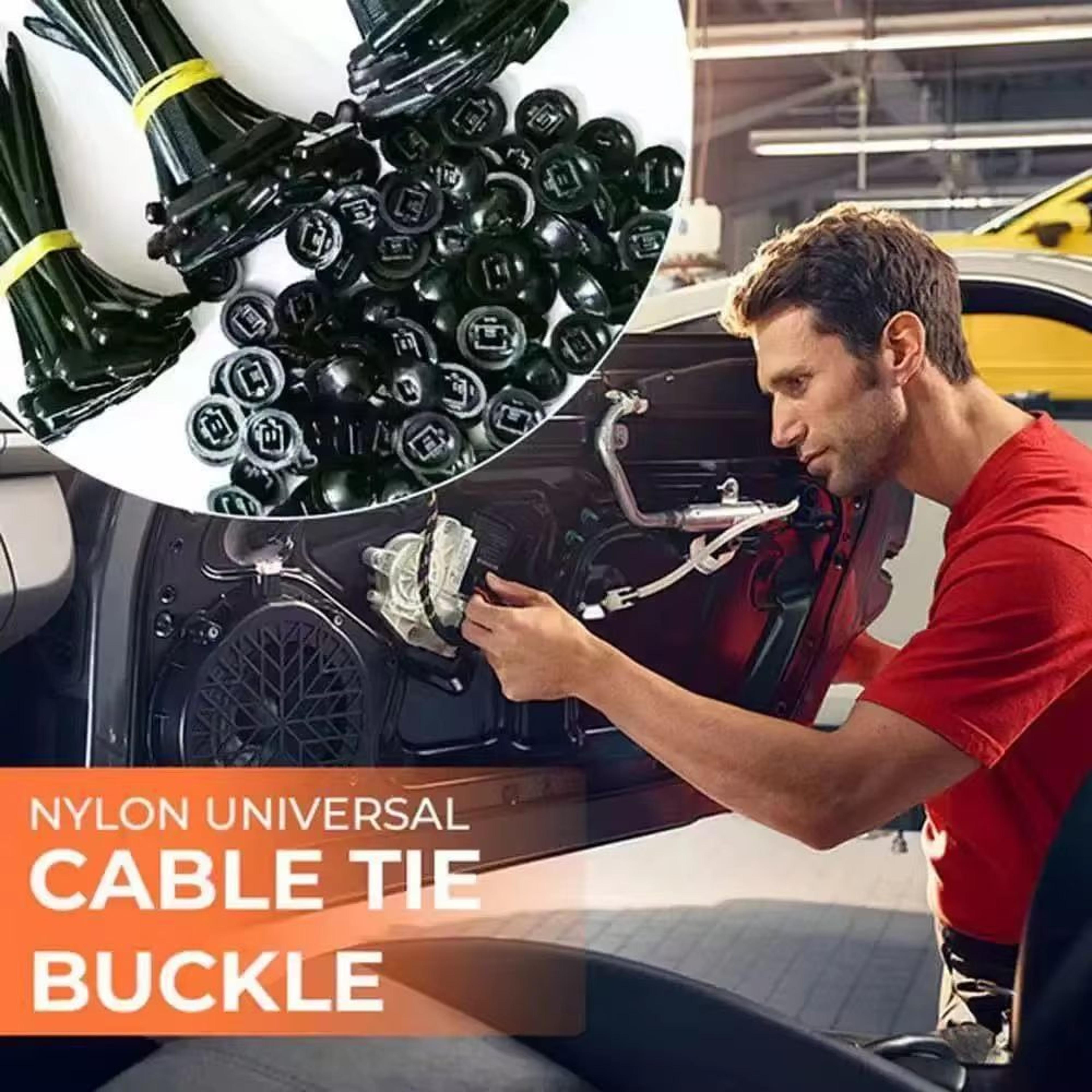 uv resistant nylon cable tie buckle self-locking zip tie fasteners with pin and button for quick repairs (10/50/100pcs)