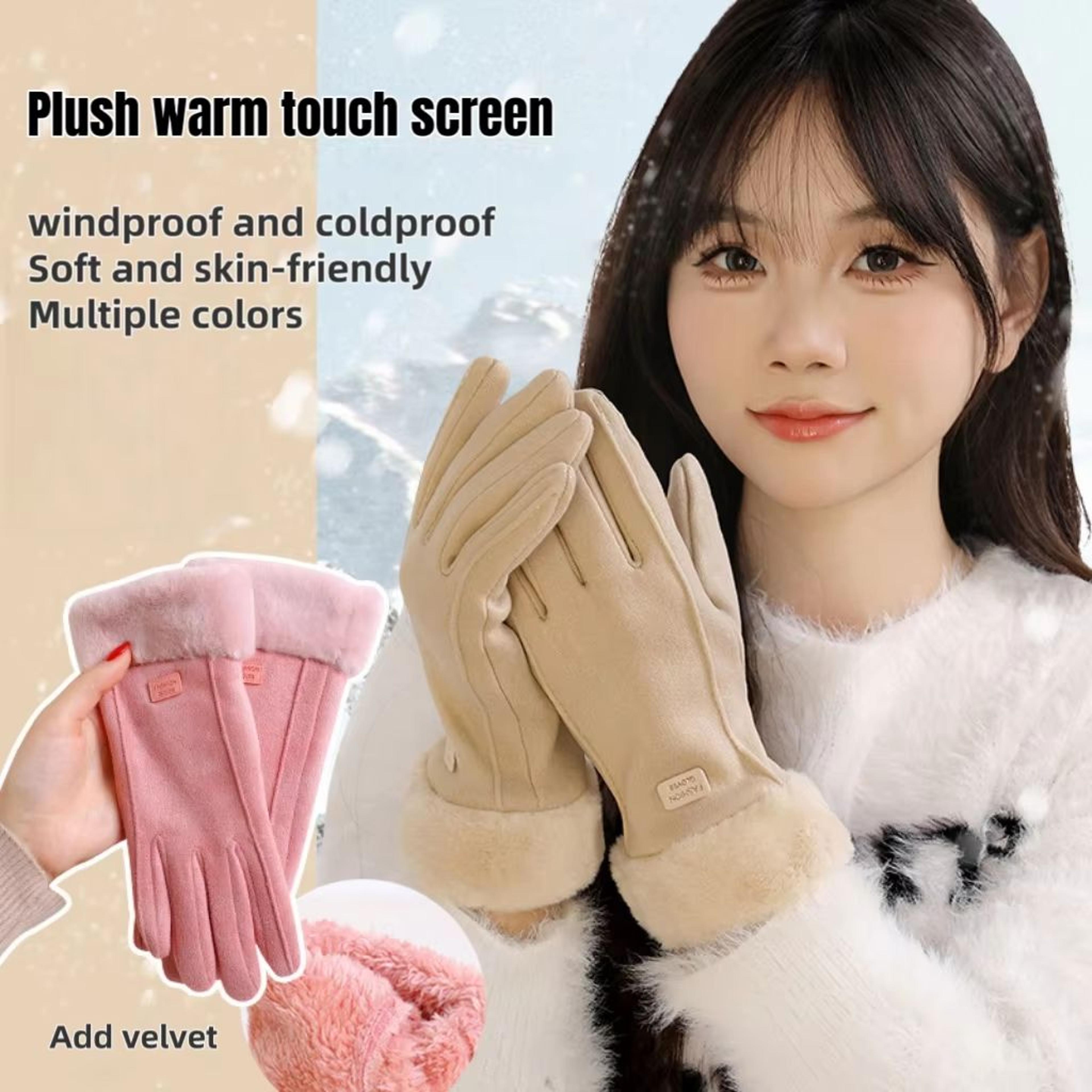 women's winter gloves velvet lined touchscreen cycling gloves soft warm windproof gloves