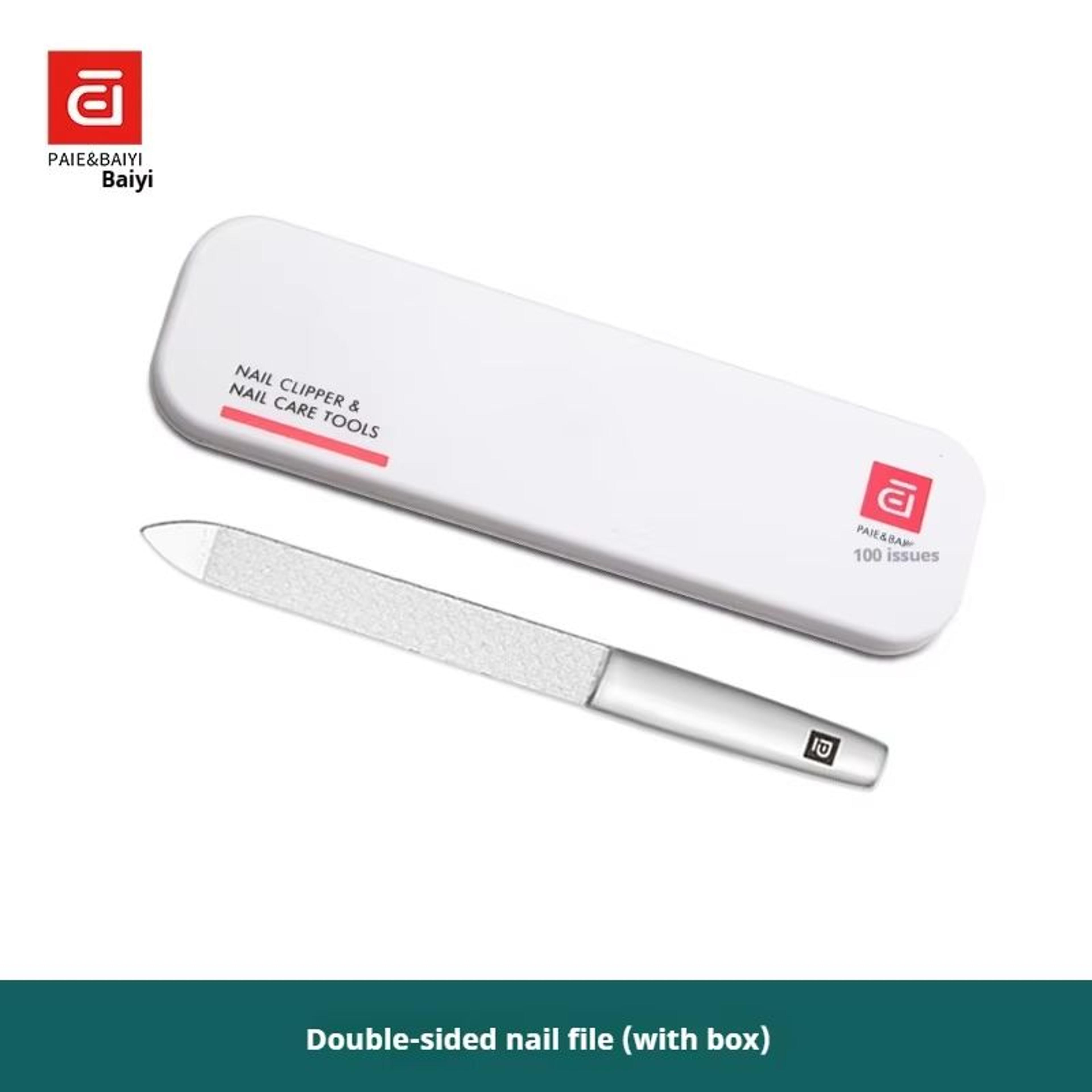heavy duty stainless steel nail file and polisher reusable nail shaping tool for natural and artificial nails