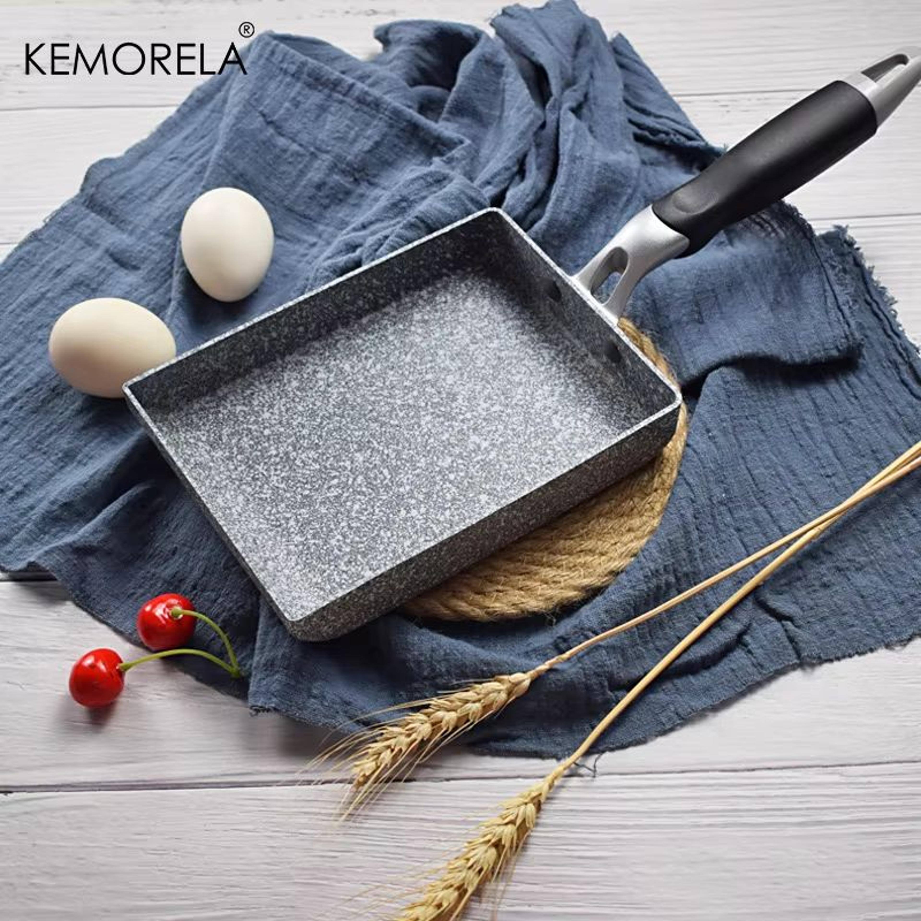 japanese medical stone non-stick tamagoyaki frying pan for eggs, omelettes and pancakes