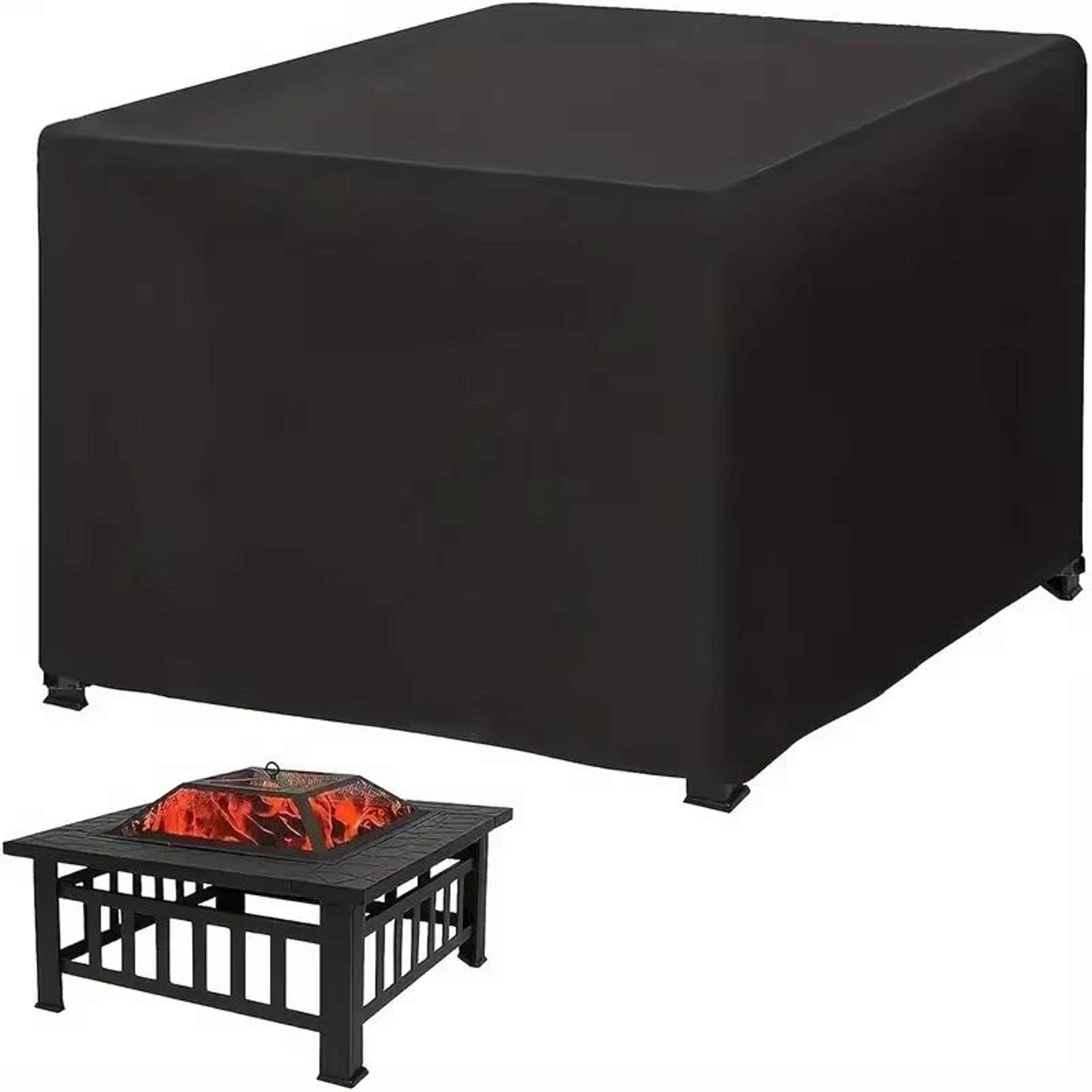 square 210t waterproof fire pit cover – uv & fade resistant outdoor fire pit table protector