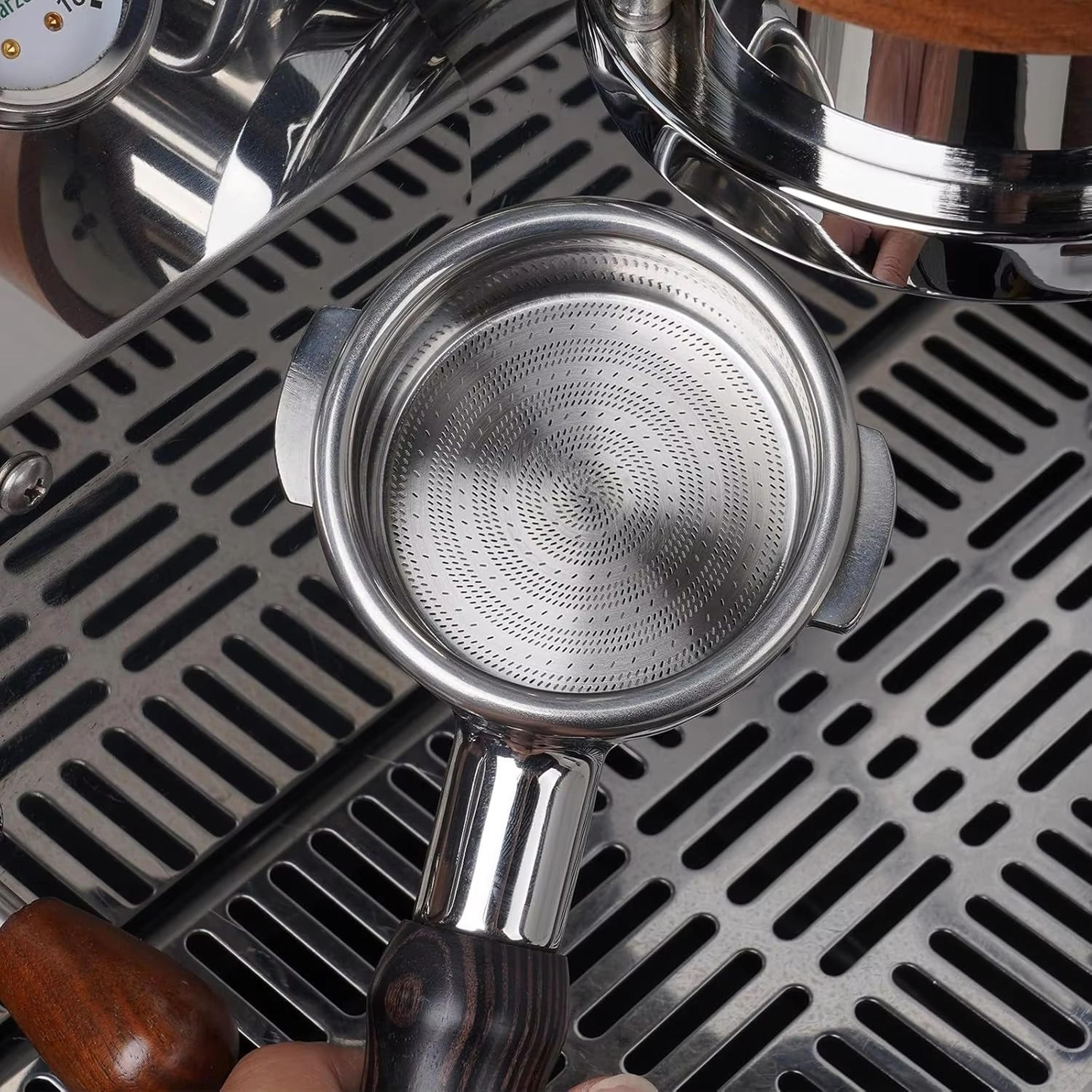 ikape precision high-extraction espresso basket – stainless steel bottomless portafilter upgrade