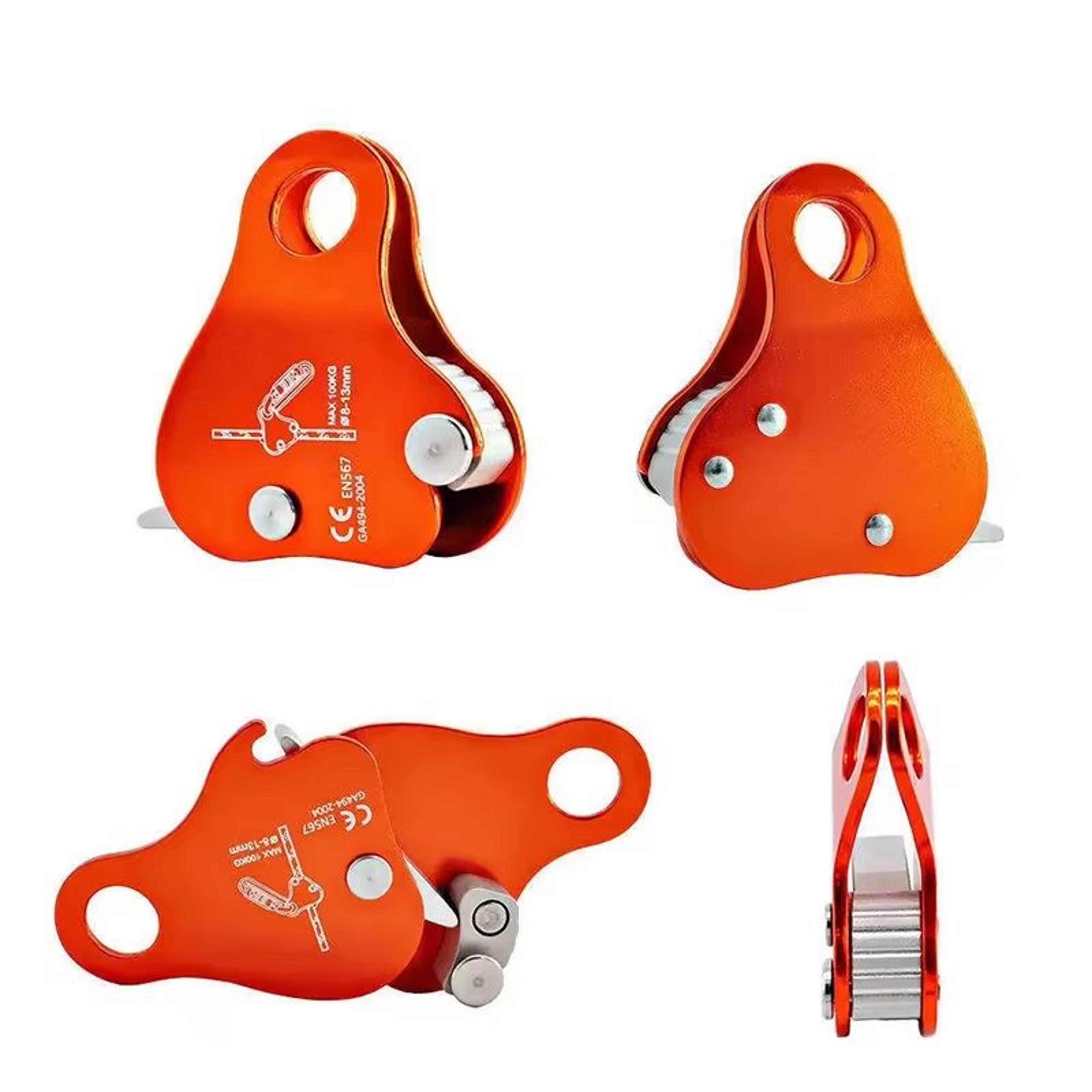 outdoor portable climbing ascender rope grip belay device for 8–13 mm rope