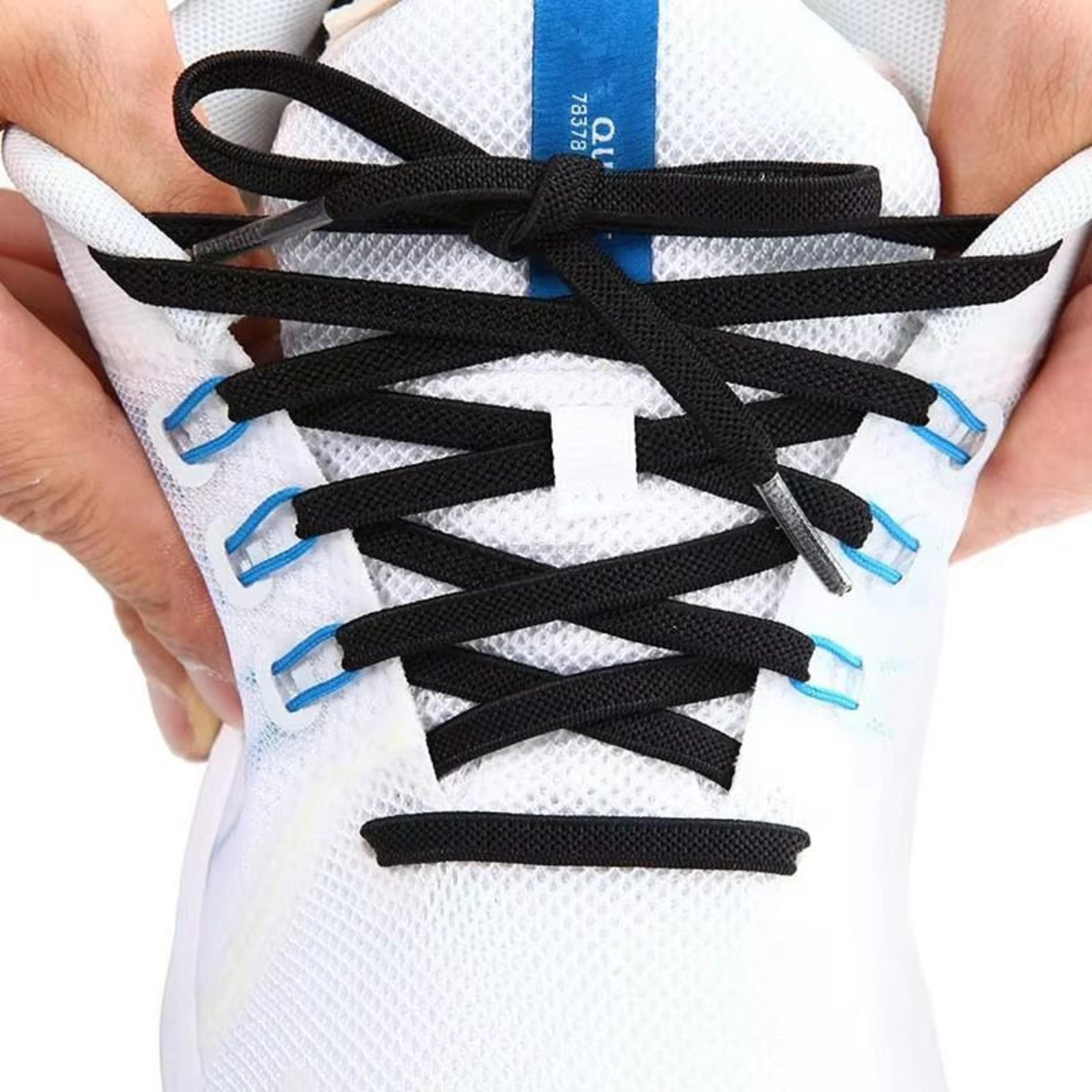 classic elastic flat shoelaces 0.28in for sneakers - kids and adults