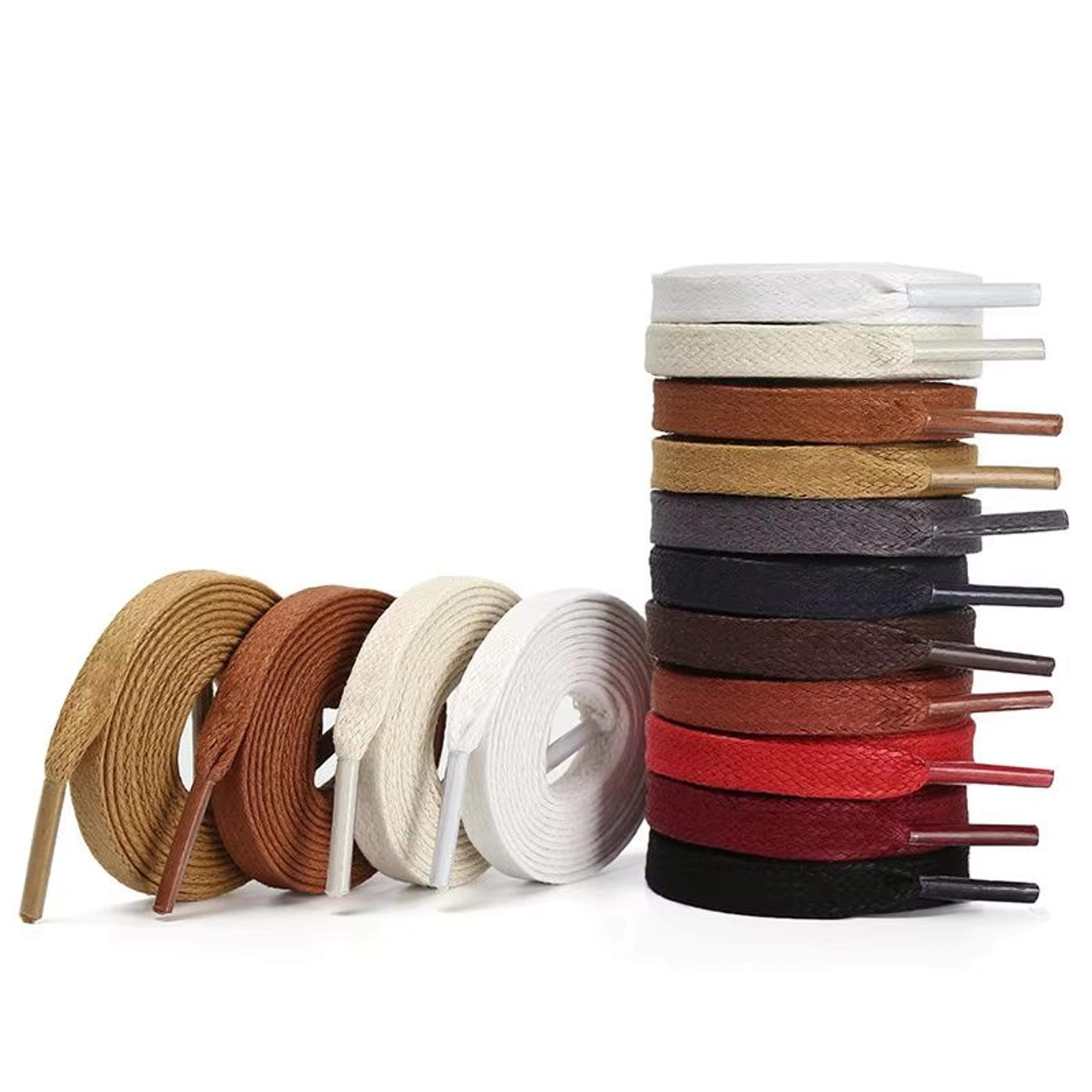 fashion flat waxed cotton shoelaces for boots and casual sneakers unisex