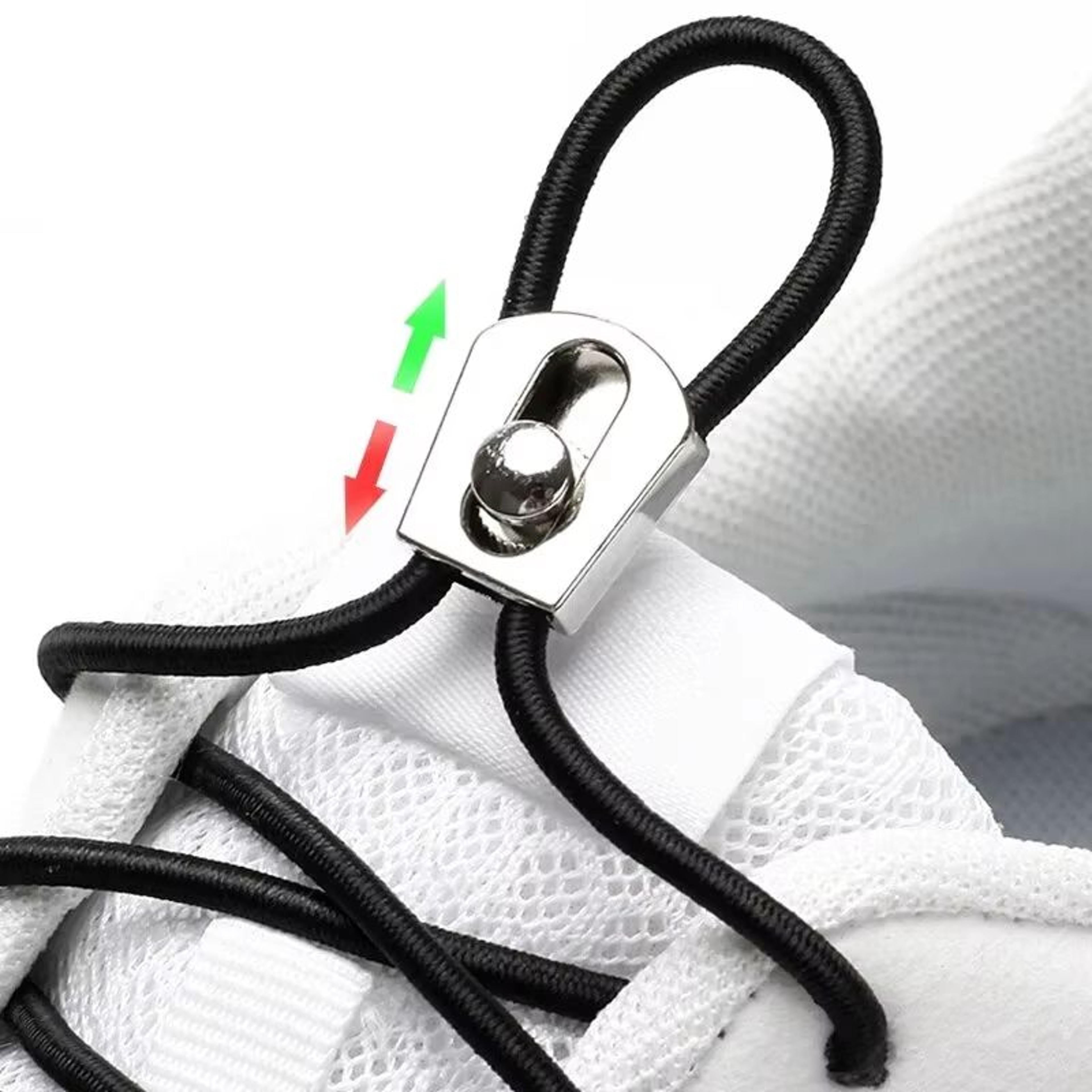 reflective elastic no-tie shoelaces with metal sliding lock