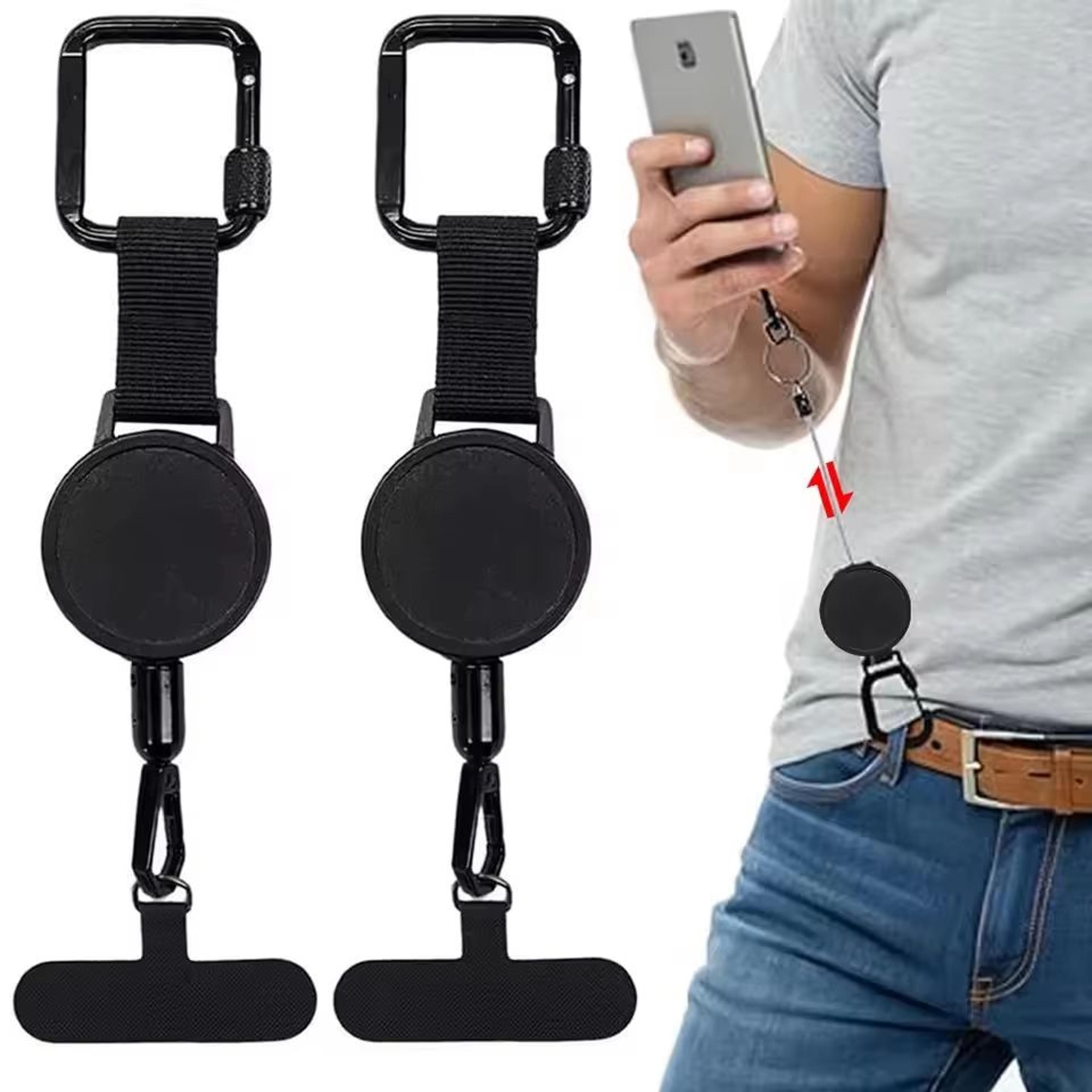 retractable anti-theft phone lanyard with carabiner for outdoor safety
