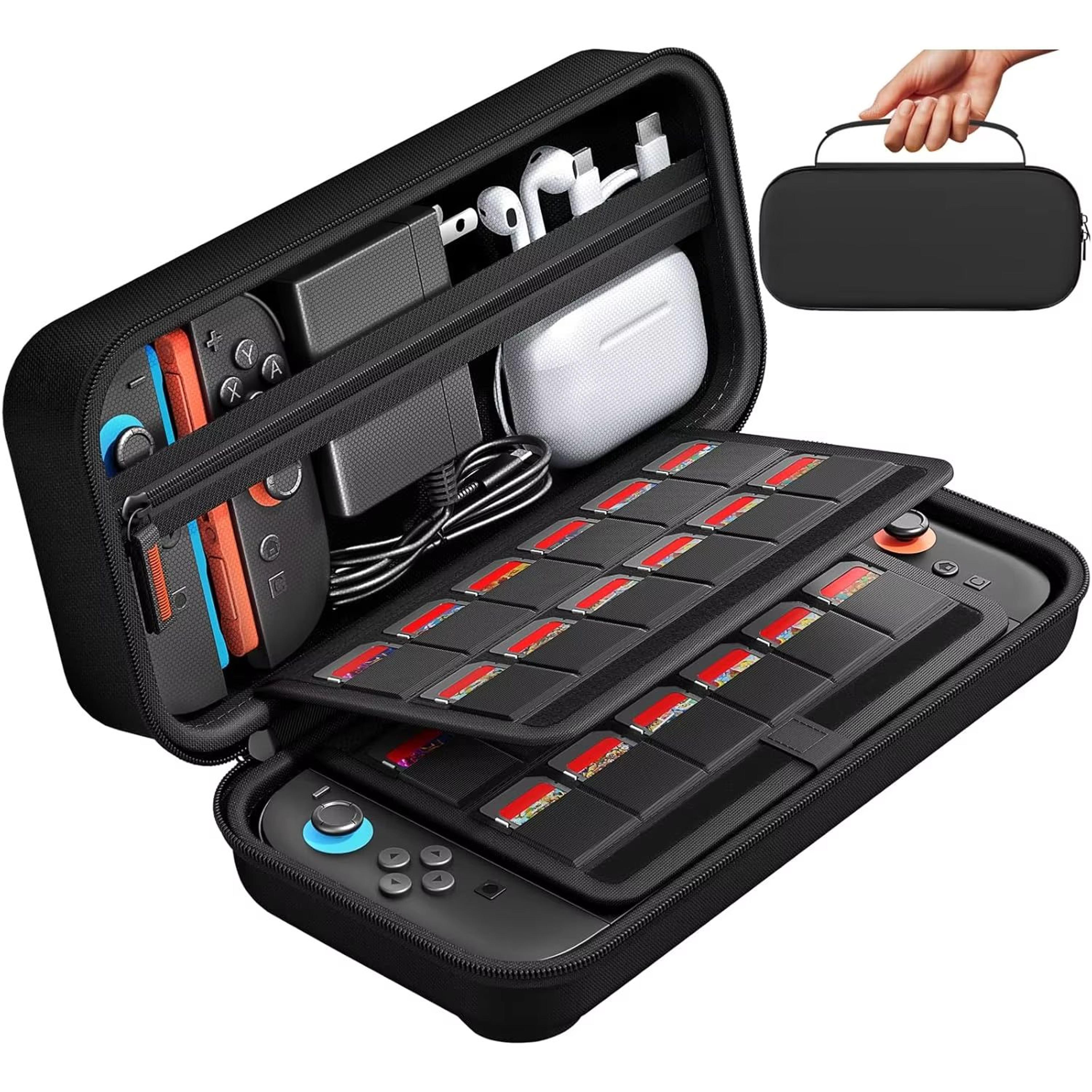 portable eva protective carrying case for ns switch 2 with game card storage