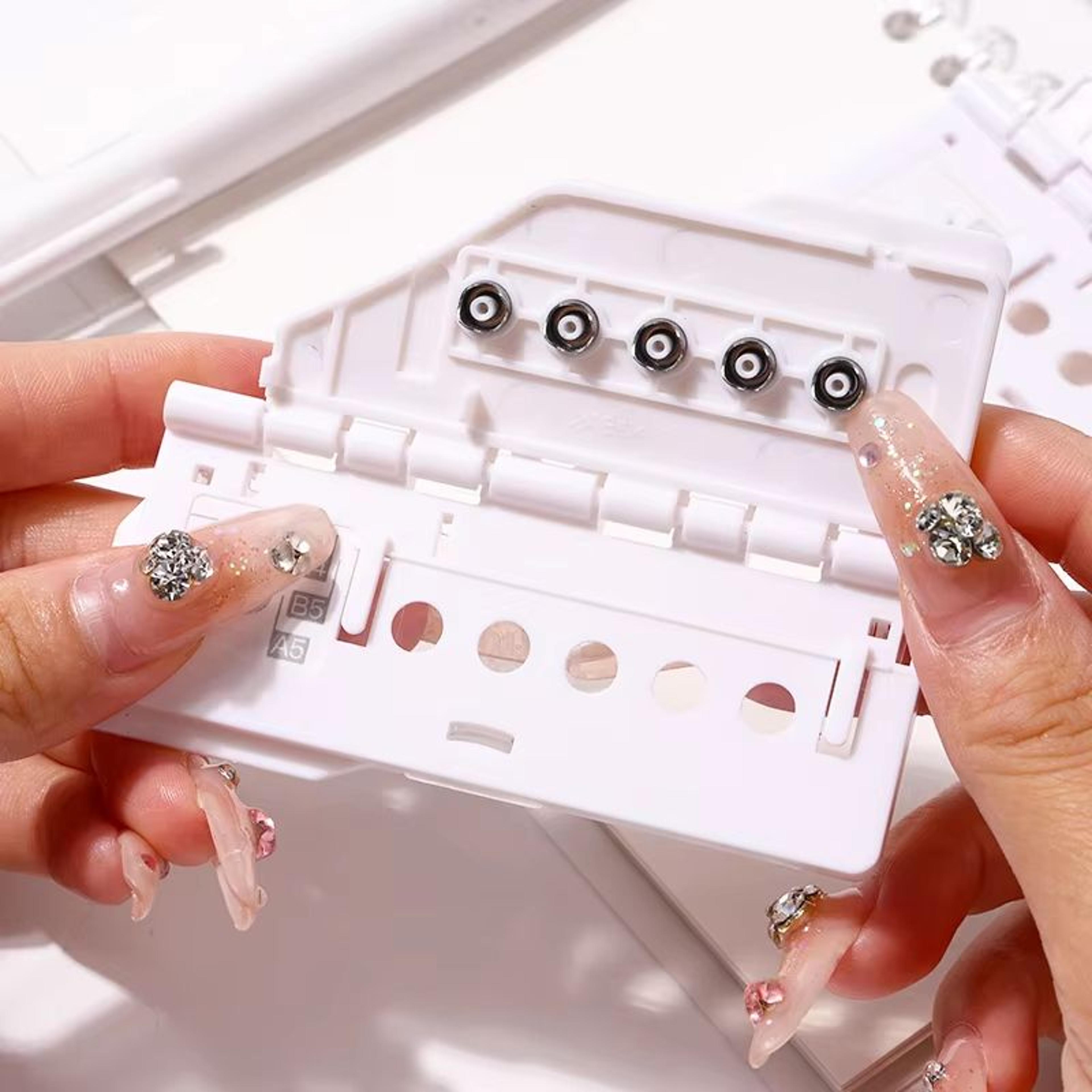 portable 5 hole punch for planners and binders, lightweight handheld paper punching tool for students and crafts