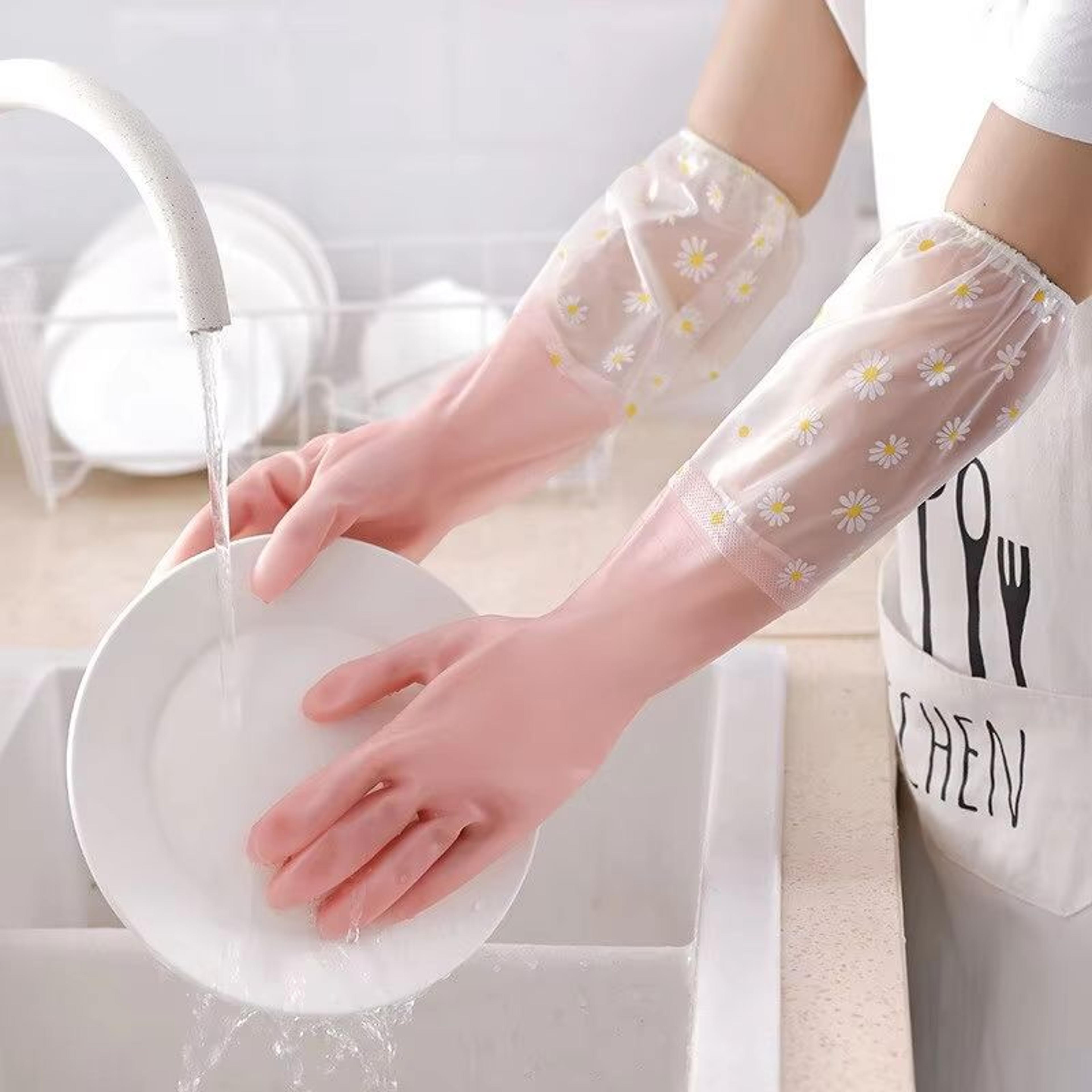 waterproof household latex cleaning gloves – durable kitchen & laundry protection