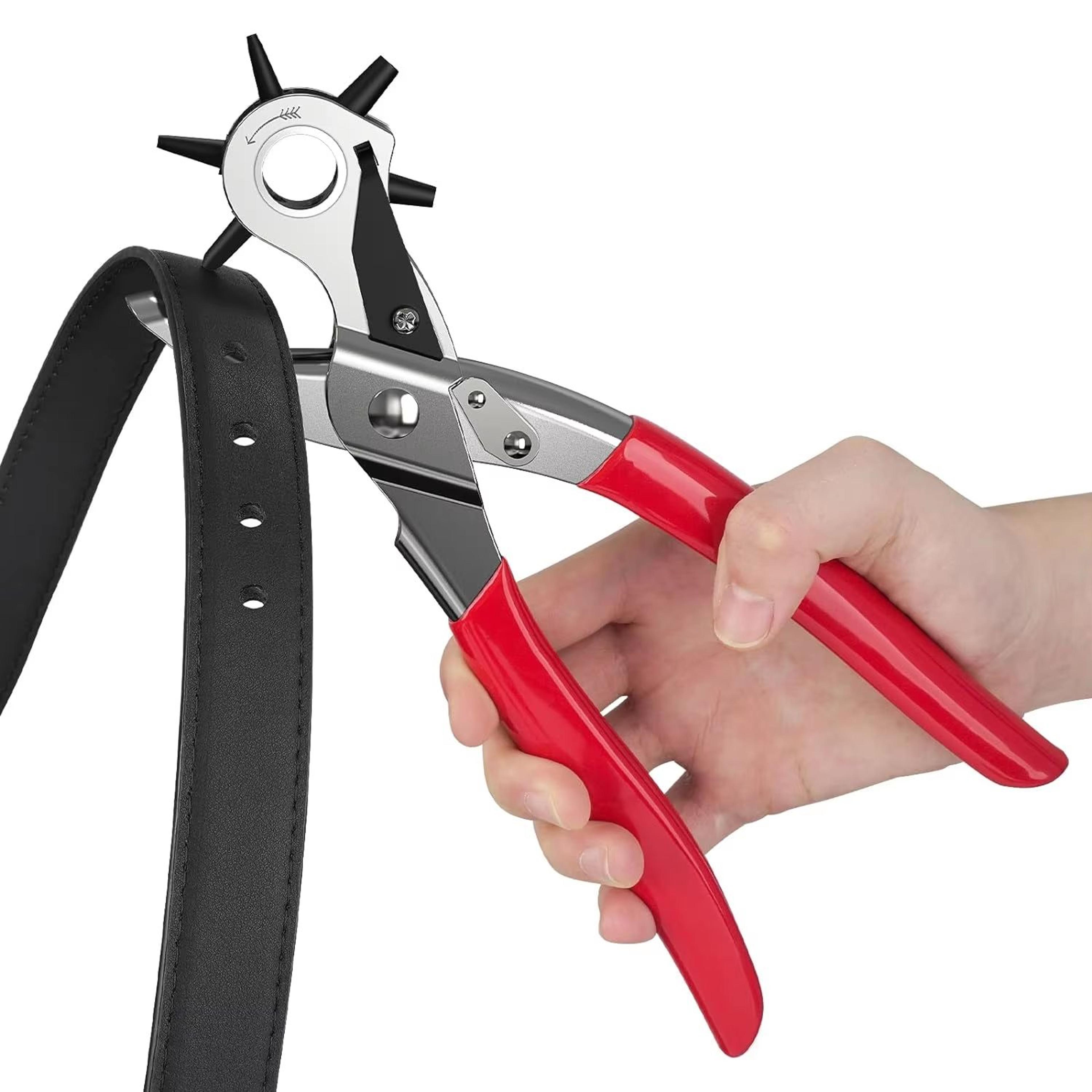 multi-size rotating leather punch – 6-hole belt hand punch tool for diy leather crafts