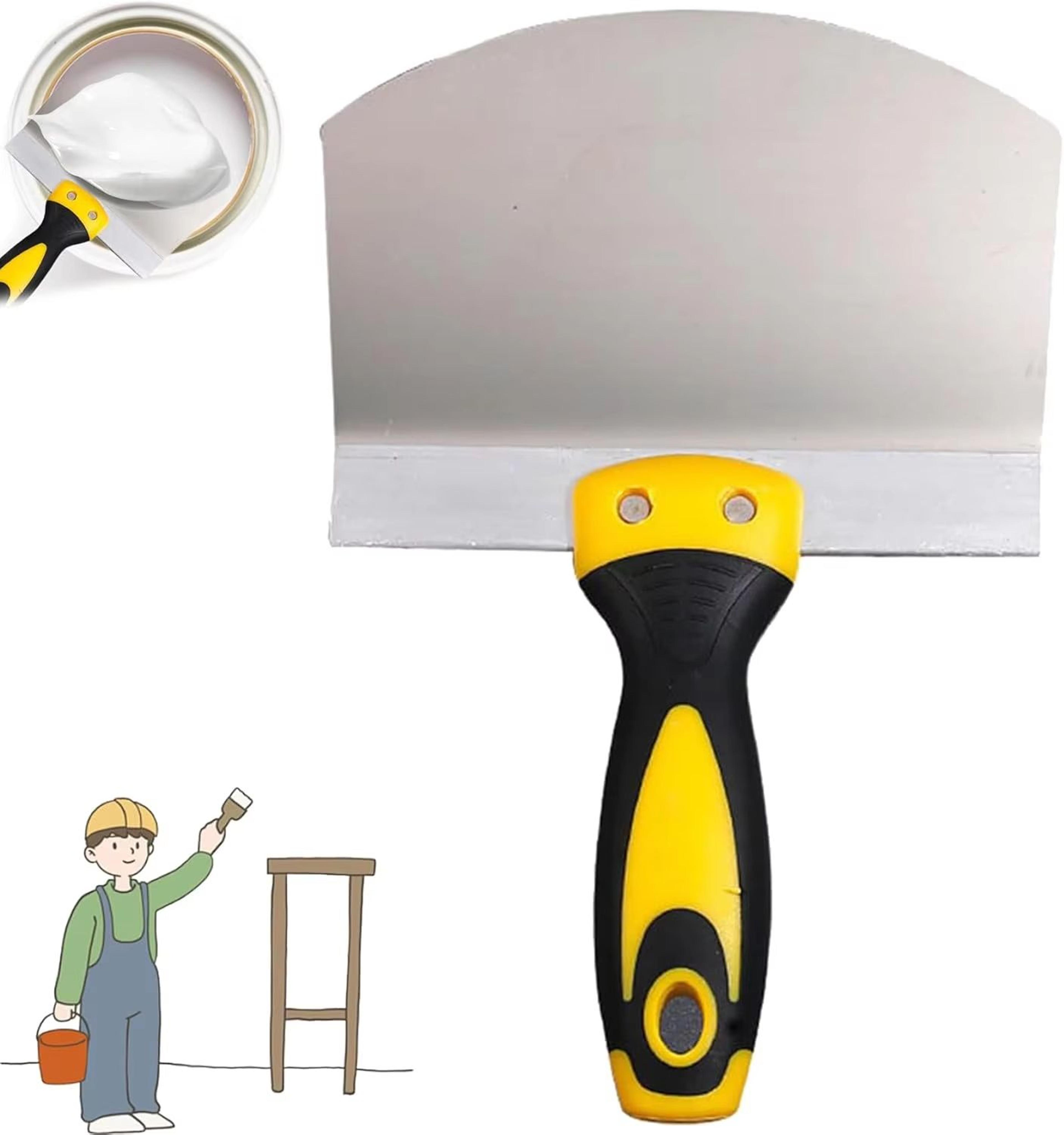 stainless steel putty knife scraper – paint & plaster filling spatula for painters and diy