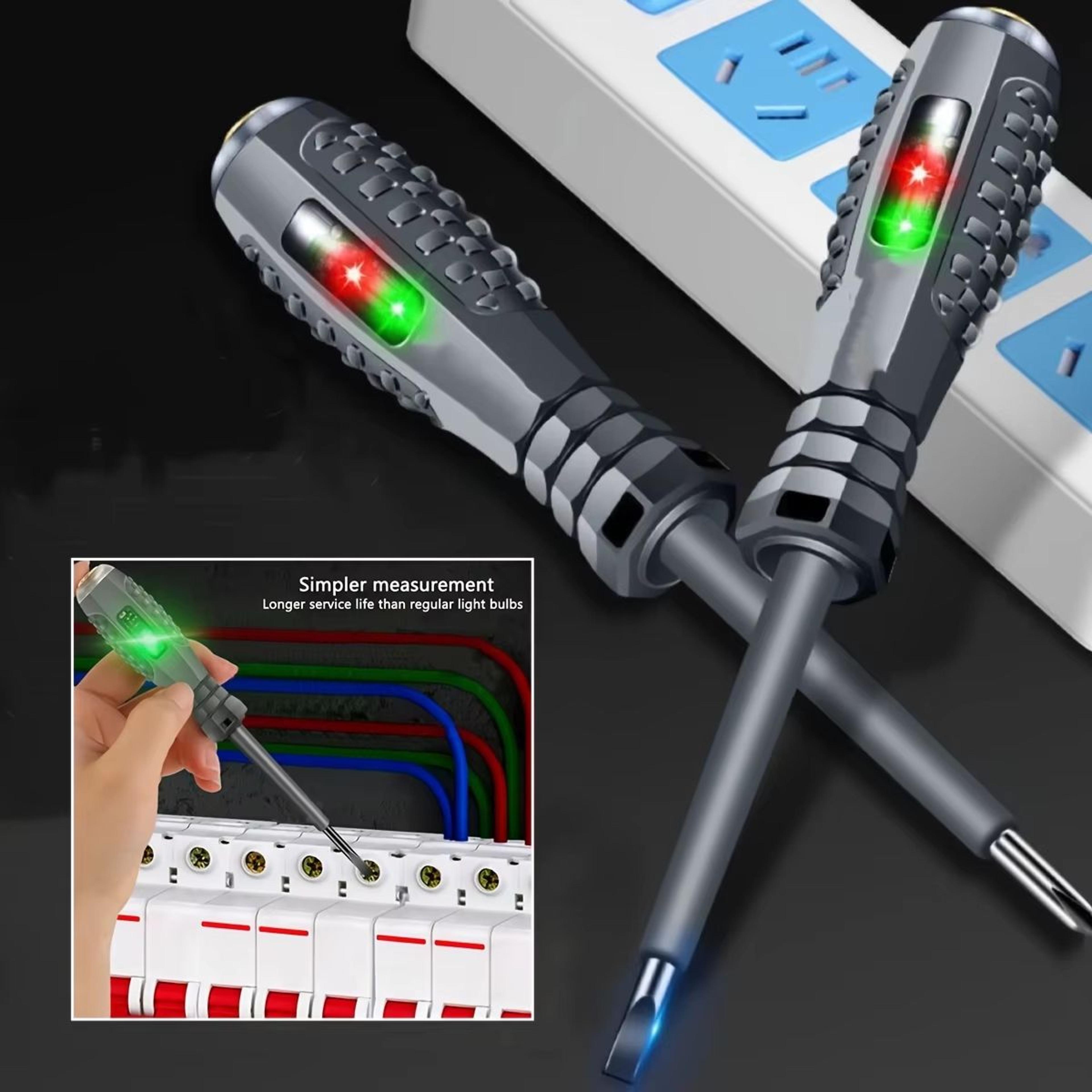 multifunctional electrician test screwdriver – ac non-contact voltage tester pen with red/green induction lights (70–600
