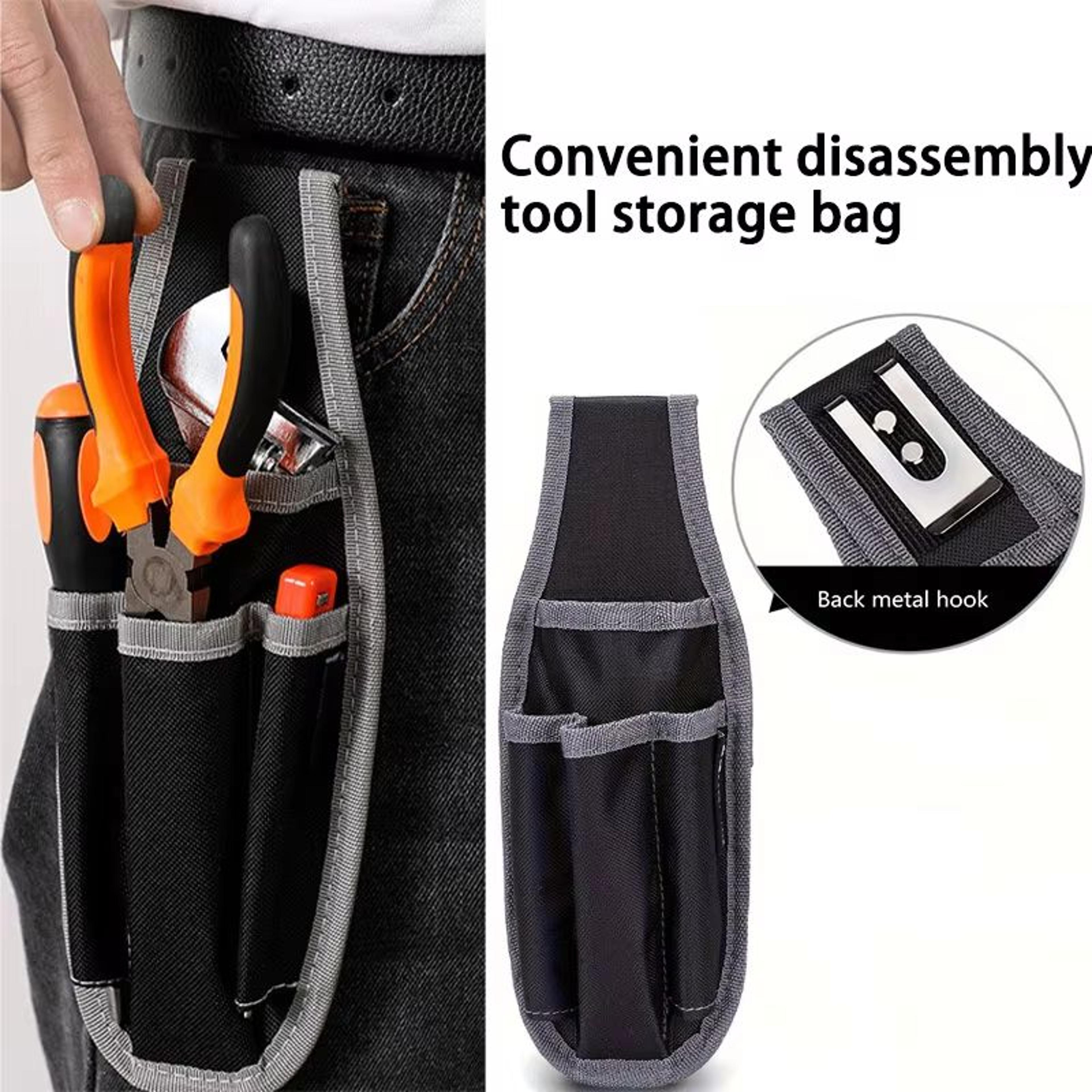 heavy-duty electrician tool waist bag with multiple storage pockets