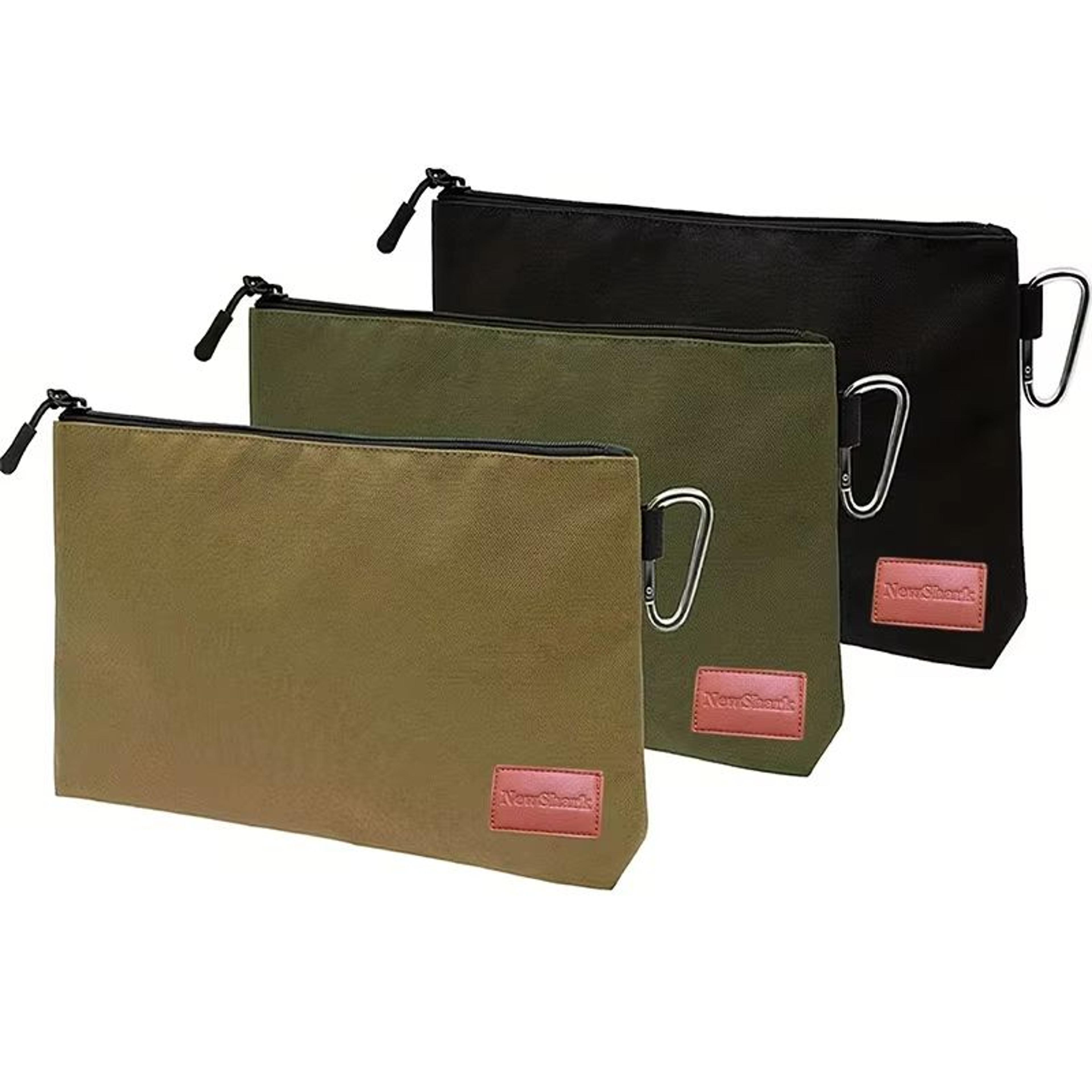 heavy-duty canvas toolkit carrying bag with metal zipper for tools, cosmetics, and travel supplies